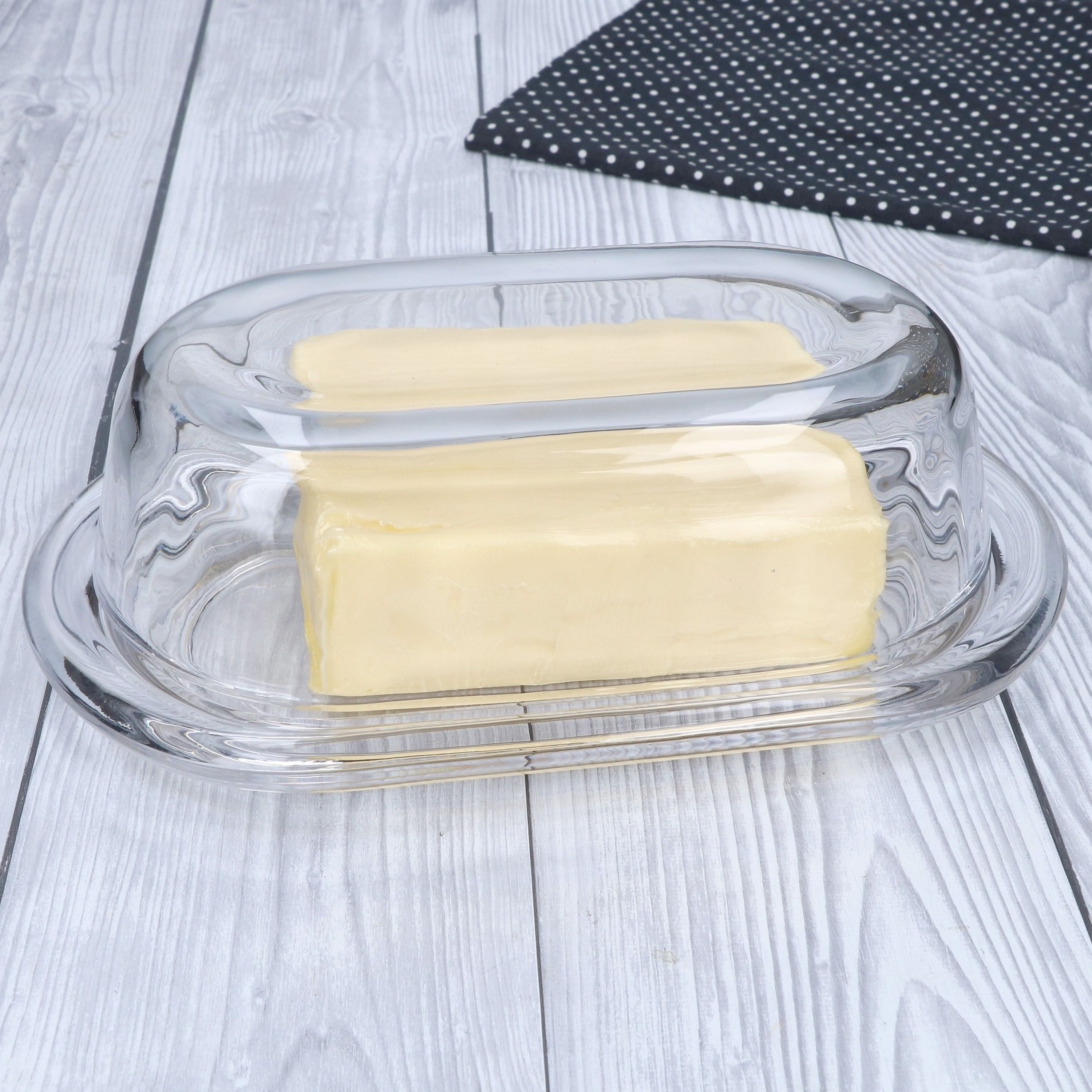 MamboCat Butterdose Gourmet Butterdose mit Deckel aus Glas für 250g Butter-Schale Glocke, Glas – Bild 3 von 5