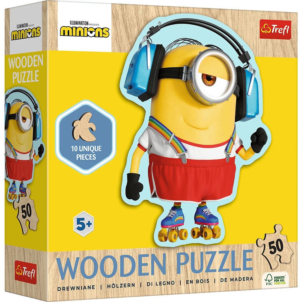 Trefl Puzzle Trefl, Minions, 50 Teile Holzpuzzle, 50 Puzzleteile