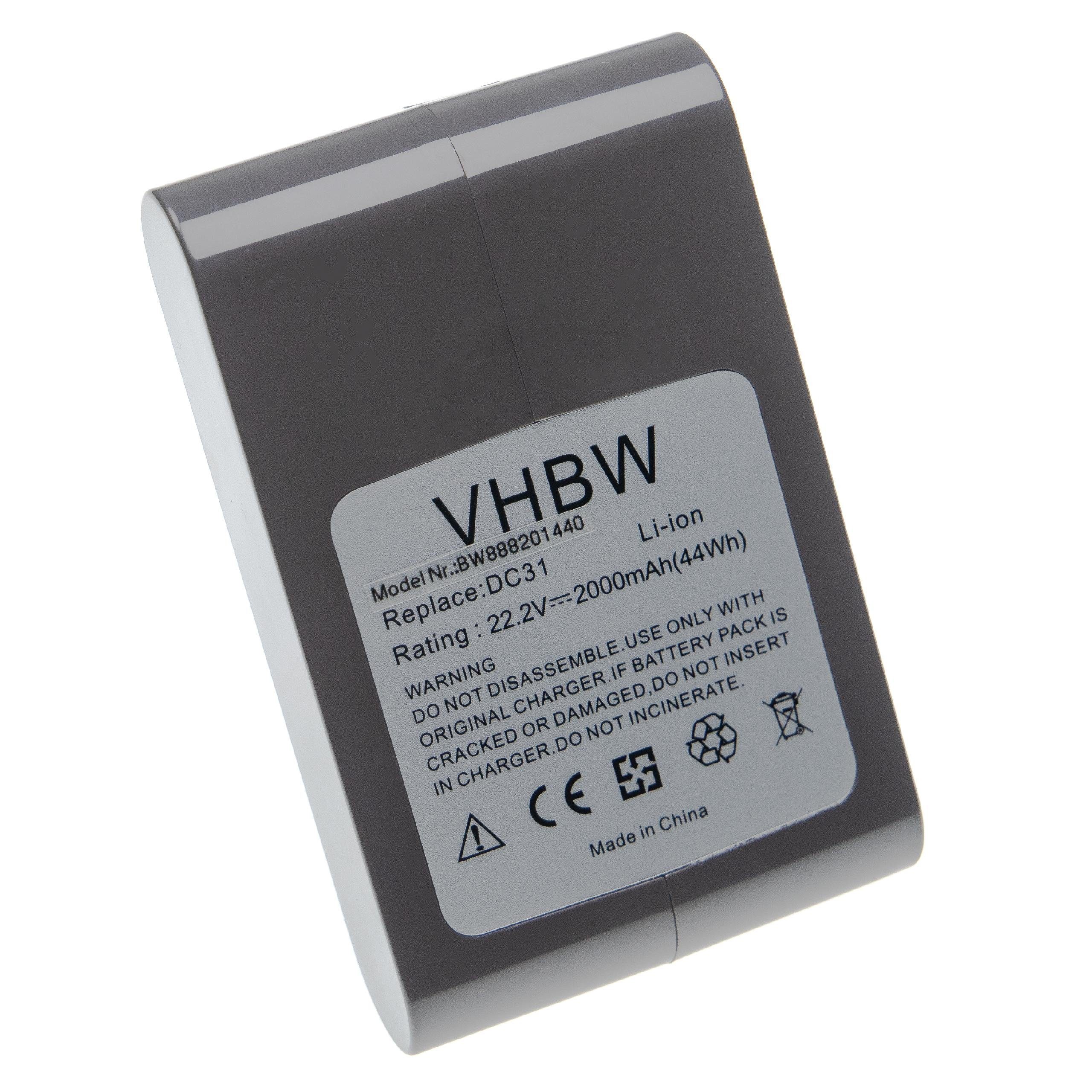 vhbw kompatibel mit Dyson DC57, DC56, DC45 SV Staubsauger-Akku Li-Ion 2000 mAh (22,2 V) | Staubsauger-Akkus