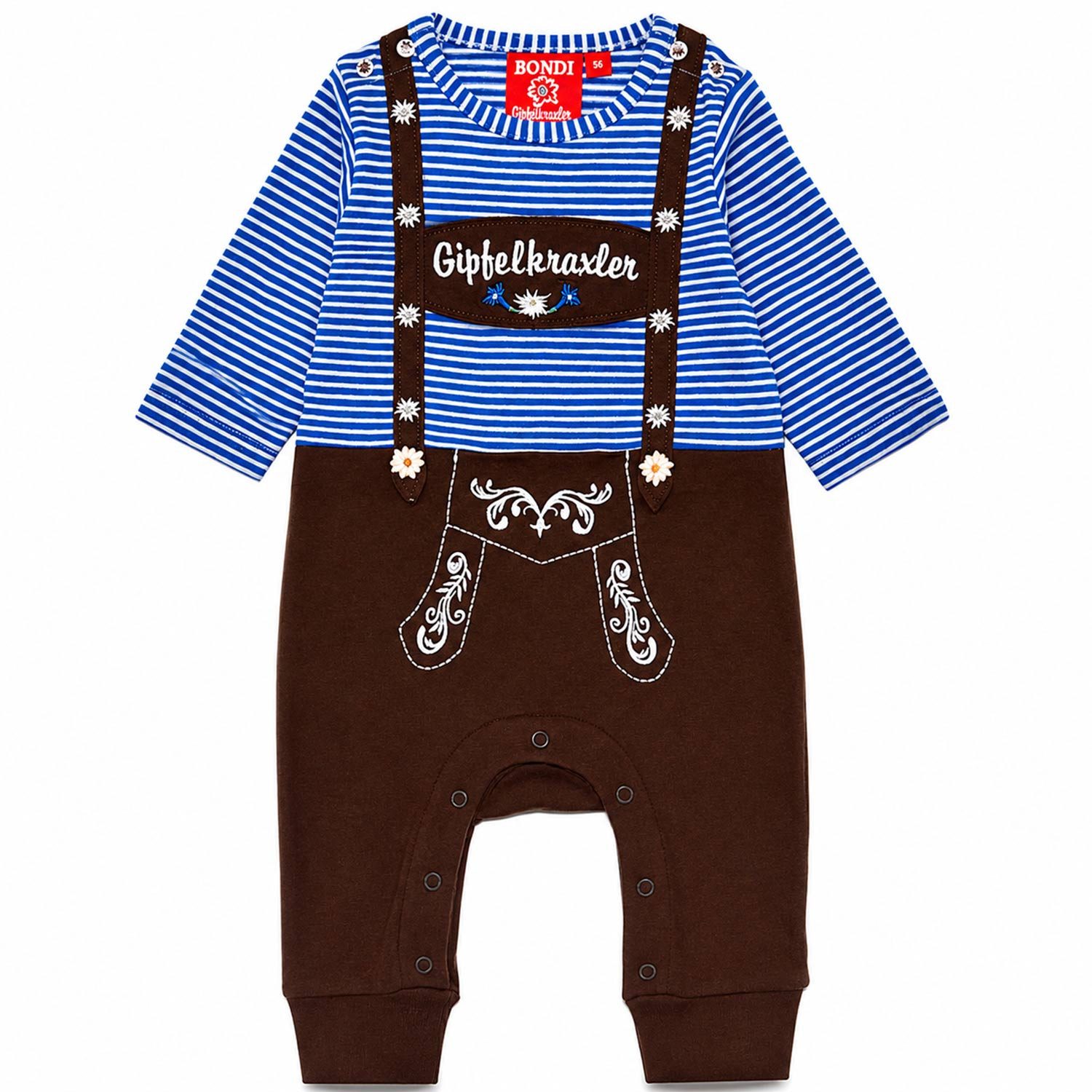 Strampler Baby Strampler 'Gipfelkraxler' 91837, Stripe blue