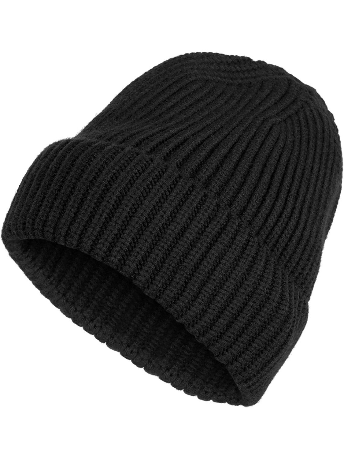 styleBREAKER Strickmütze Feinstrick Beanie Mütze mit Krempe (1-St)