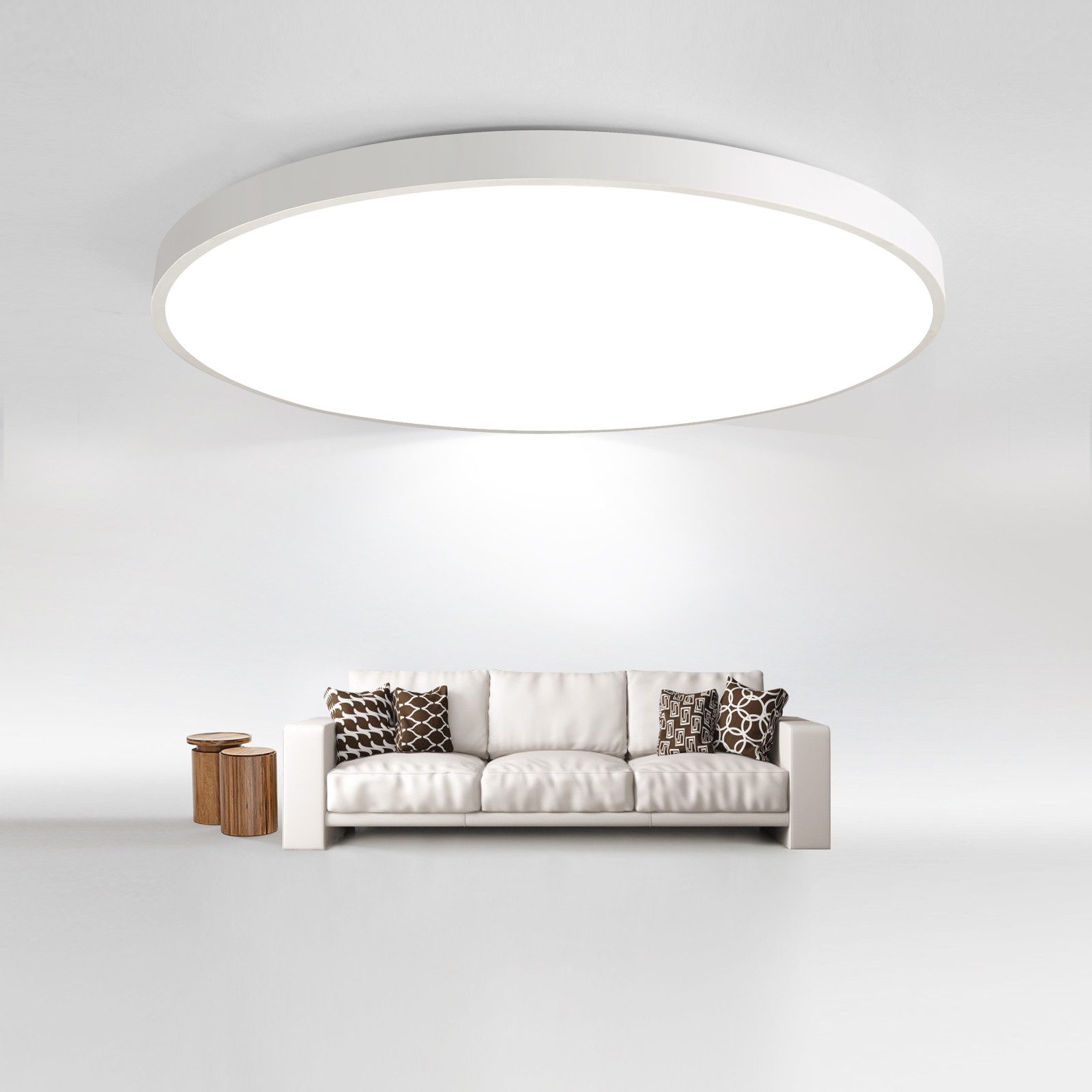 JDONG LED Deckenleuchte Flach Rund Weiß günstig online kaufen