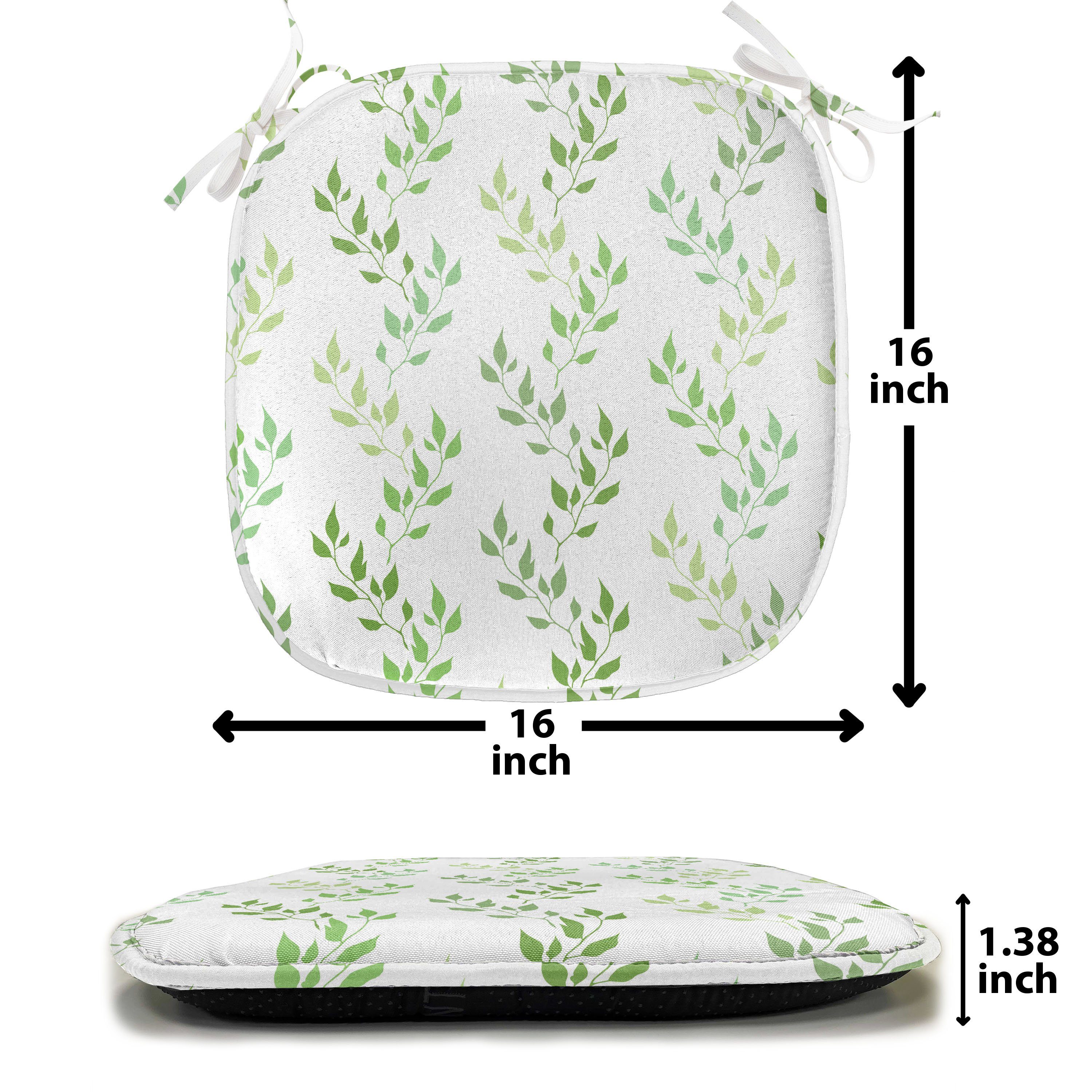 Grün Küchensitze, Olive Abakuhaus mit Dekoratives Riemen Kissen wasserfestes Symmetrische Leaves für Stuhlkissen