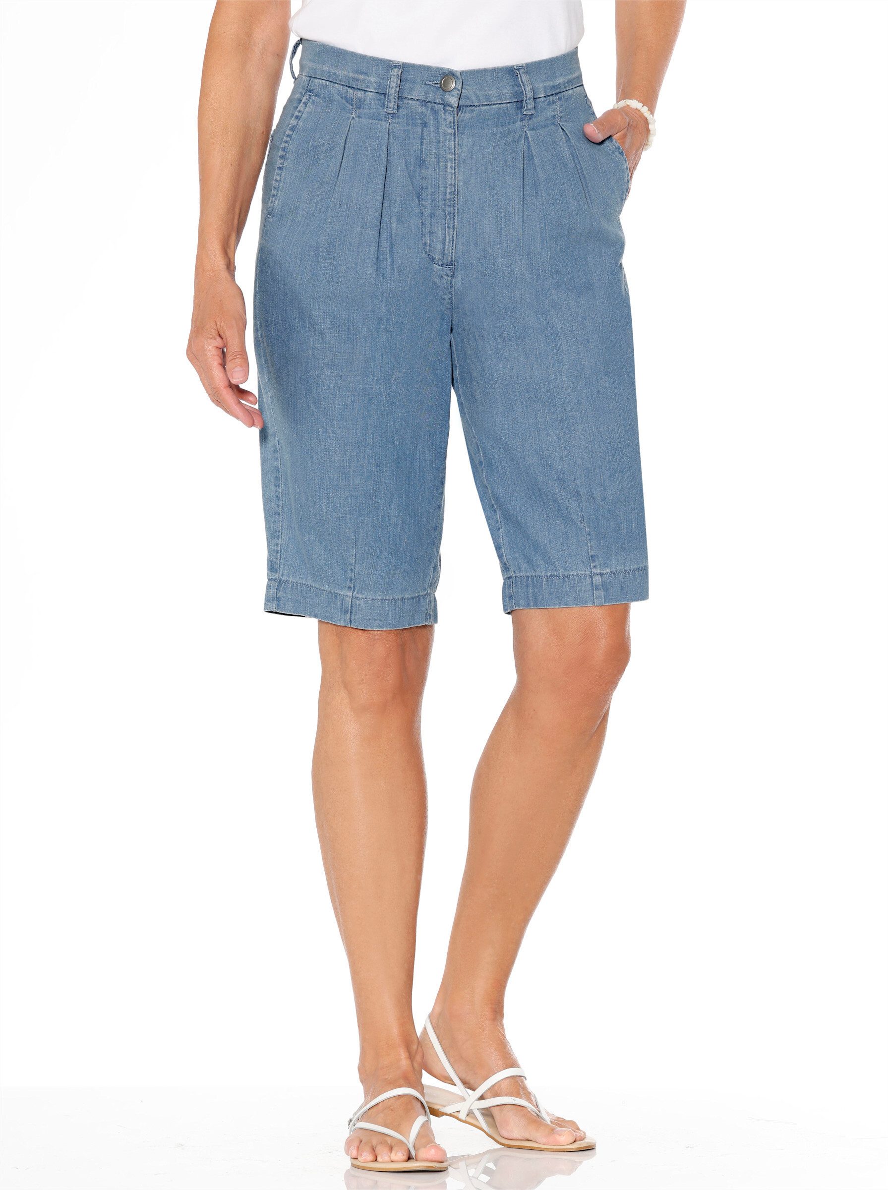 Sieh an! Jeansshorts Jeans-Bermudas erhöht – Bild 4 von 4