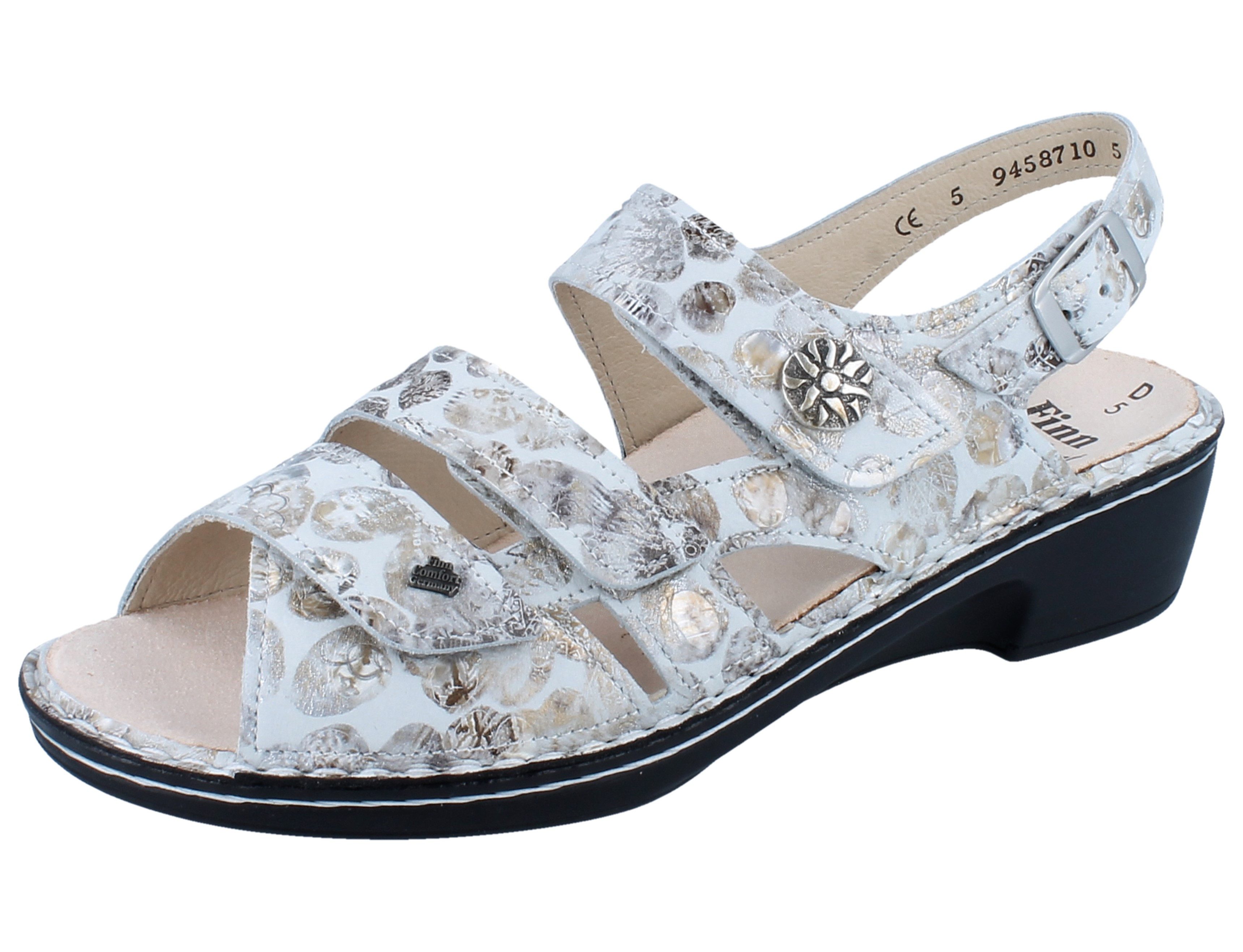 Finn Comfort FINN COMFORT Aversa Damen Sandale grau Leder - Größe: UK 5 Sandale Wechselfußbett