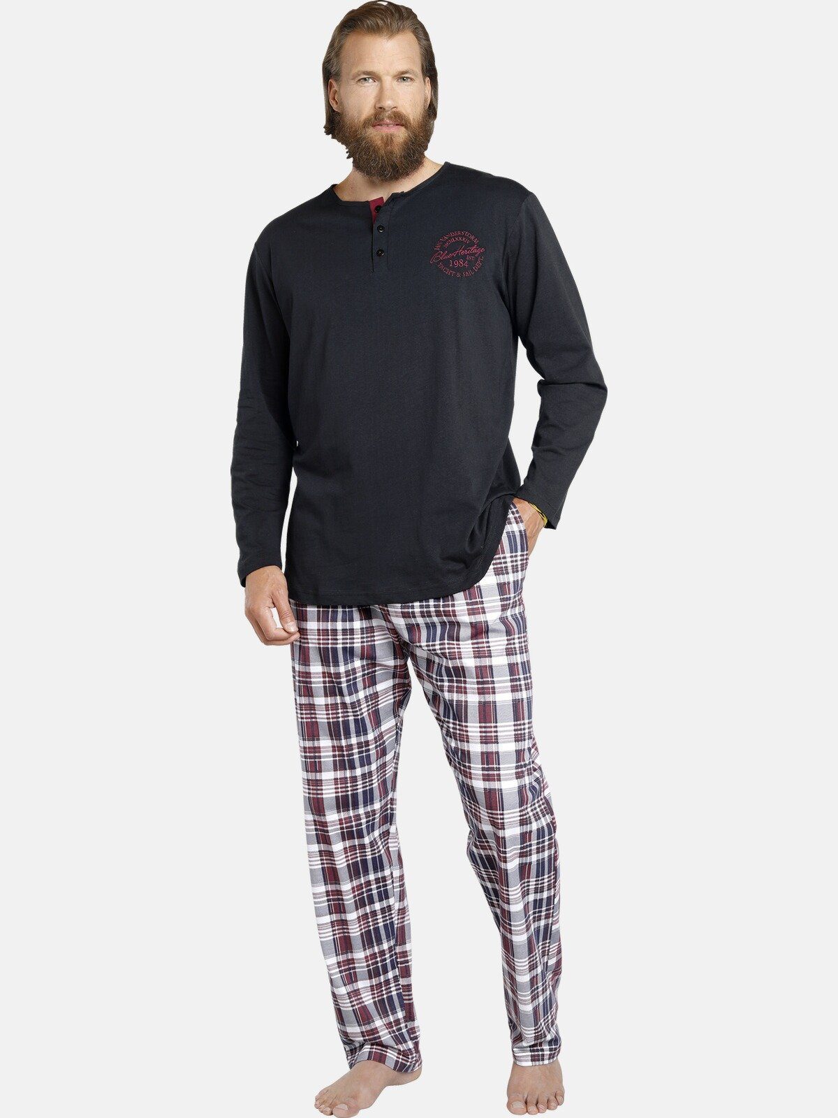 Jan Vanderstorm Schlafanzug HELIMAR (Set, 3 tlg) aus weicher Baumwolle günstig online kaufen