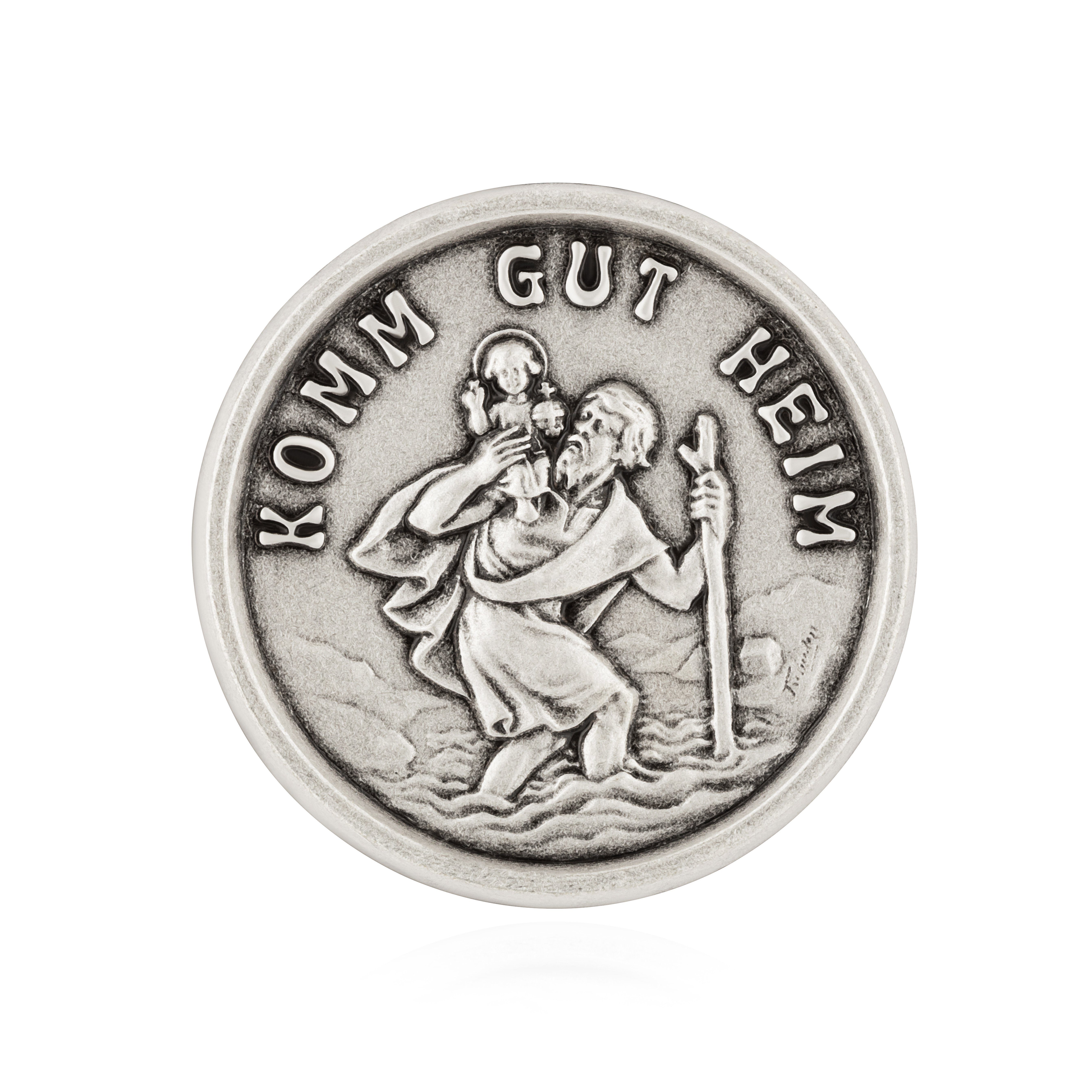 NKlaus Aufkleber 3cm Autoplakette Komm gut Heim Schutzpatron der Re, Magnetisch oder Selbstklebend