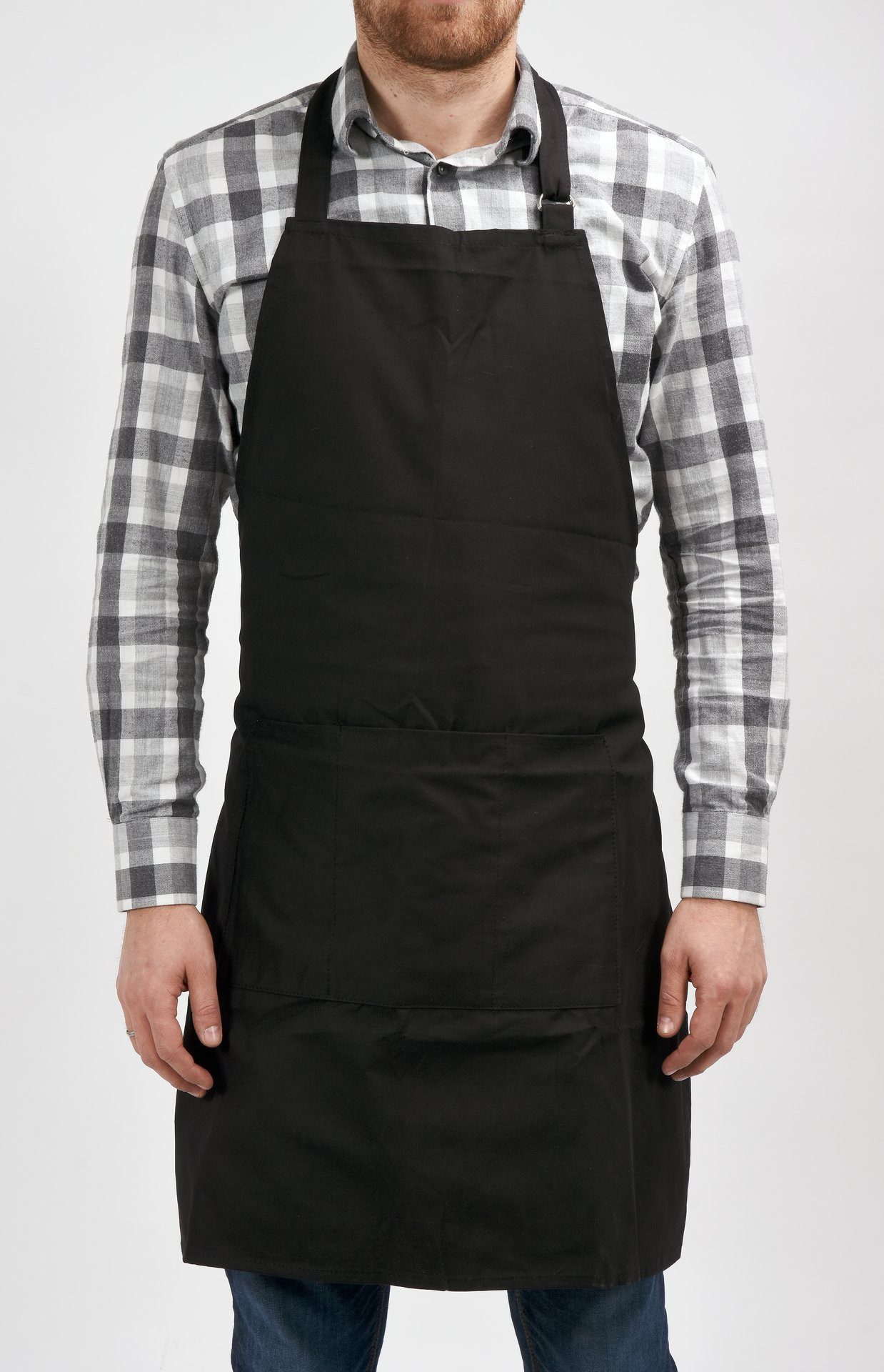 TRIZERATOP Grillschürze Grillschürze aus Baumwolle mit Taschen, schwarz 85 x 68 cm, (Grillschürze aus Baumwolle mit Taschen, schwarz 85 x 68 cm)