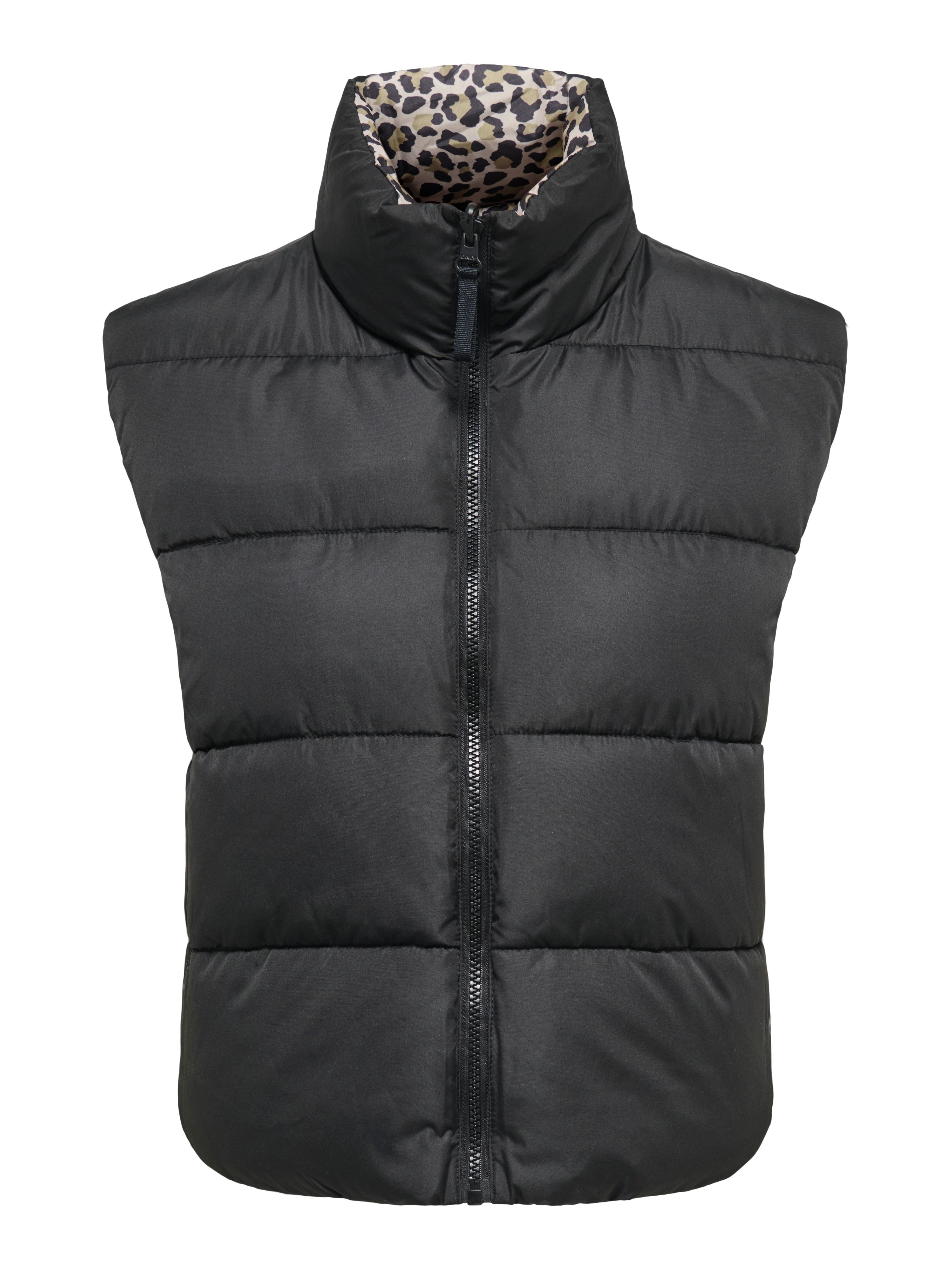 ONLY CARMAKOMA Steppweste CARNEWTAMMY REVERSIBLE VEST OTW Polyester, beidseitig tragbar, zum Wenden, Animal-Print