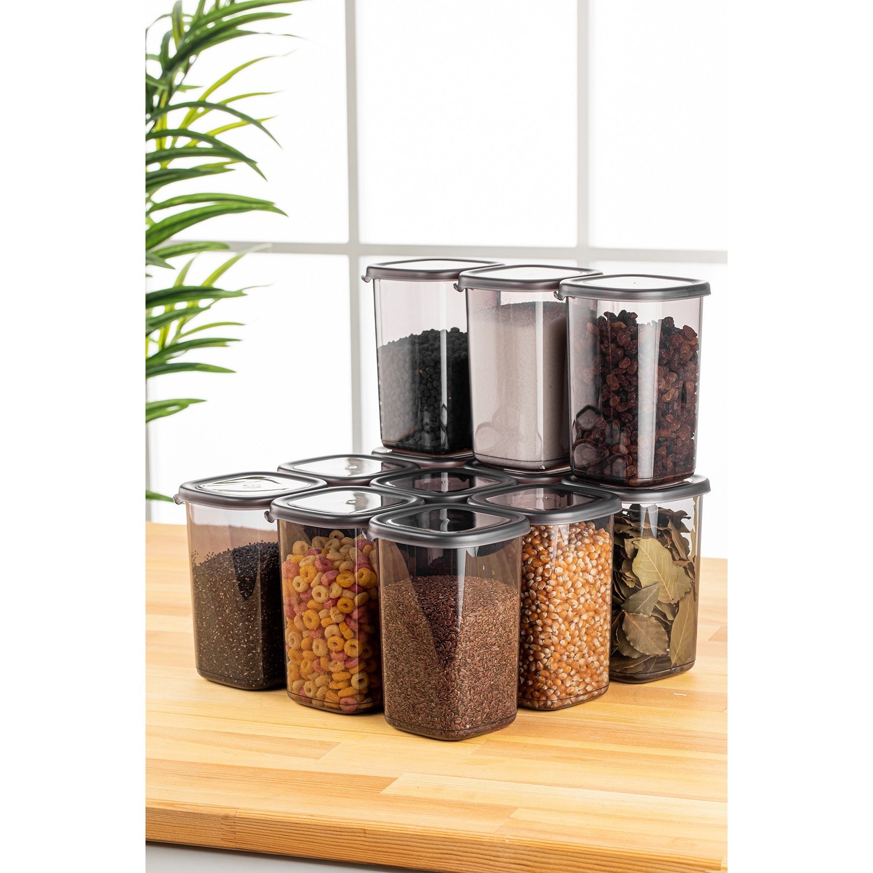Hermia Concept Vorratsdose FRM5354, Kunststoff, (12-tlg., 12x Aufbewahrungsbox (je 1200 ml), Mikrowellen- & Spülmaschinengeeignet