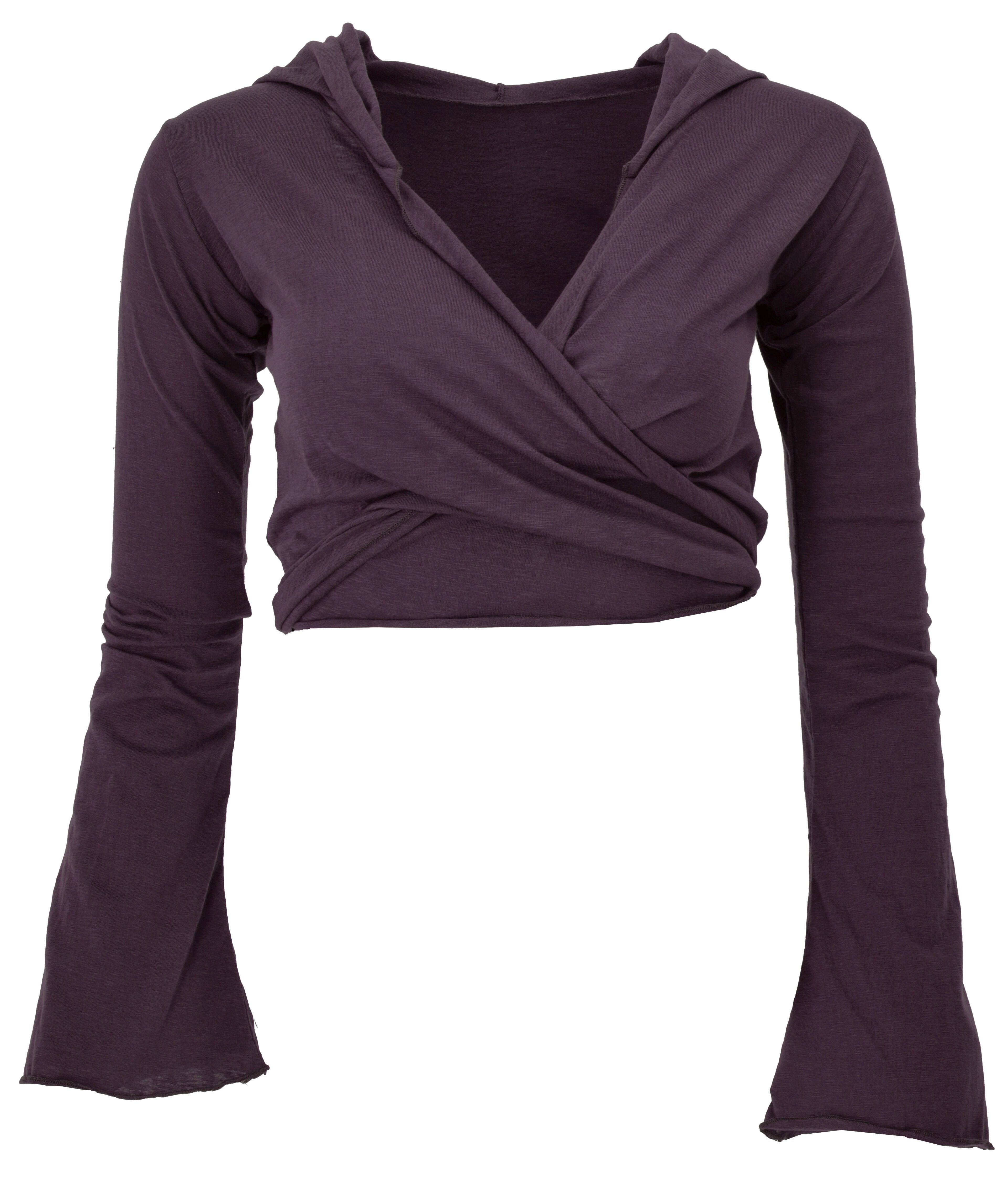 Guru-Shop Longsleeve Wickeltop, Yogatop, Langarmshirt mit.. günstig online kaufen