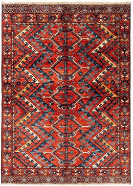 Orientteppich Afghan - 182 x 118 cm - mehrfarbig, morgenland, rechteckig, Höhe: 7 mm, Wohnzimmer, Handgeknüpft, Einzelstück mit Zertifikat