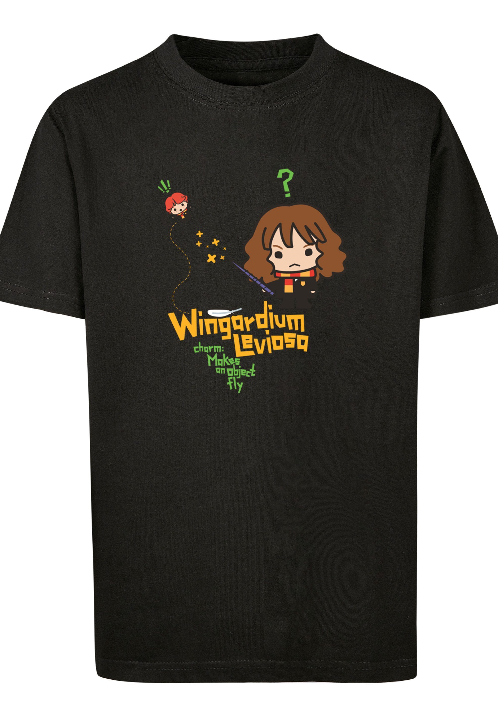 F4NT4STIC Leviosa Granger Hermione Wingardium T-Shirt Junior schwarz Print Harry Potter