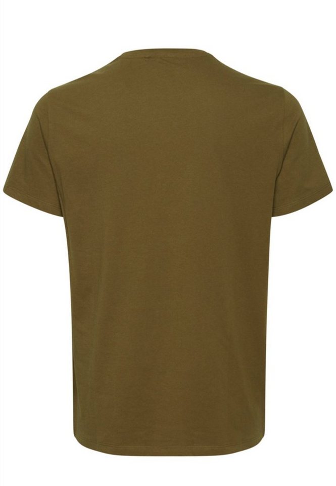 Blend T-Shirt Logo Print T-Shirt Rundhals Regular Fit Kurzarm Shirt  Baumwolle 4387 in Braun