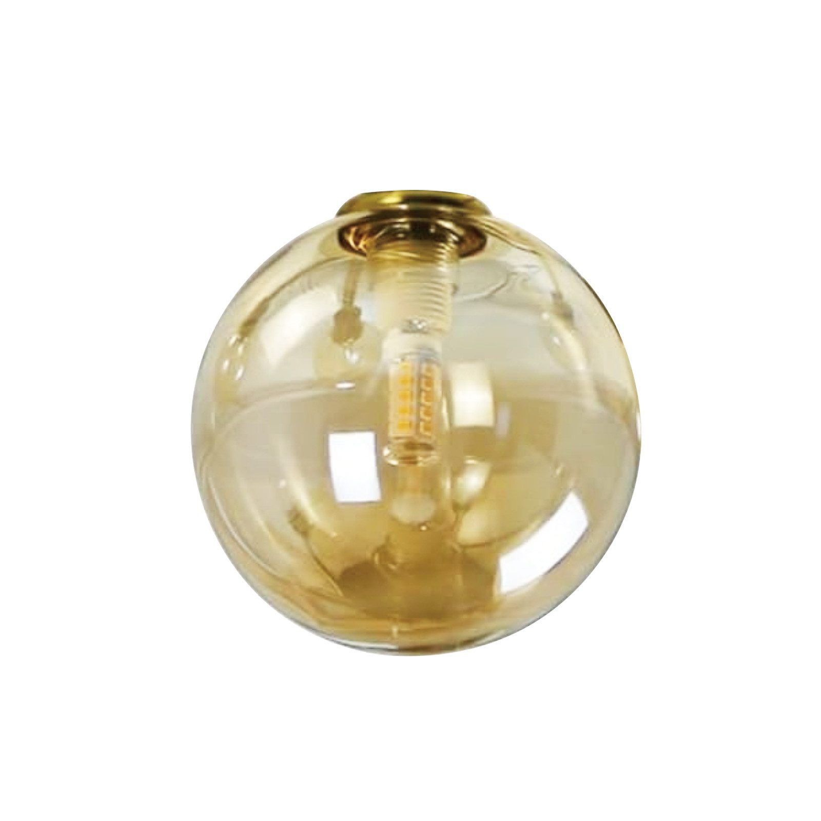 Nettlife LED Deckenleuchte Wohnzimmer Rauchgraues/Gold 5 Glühbirnen Glaskug günstig online kaufen