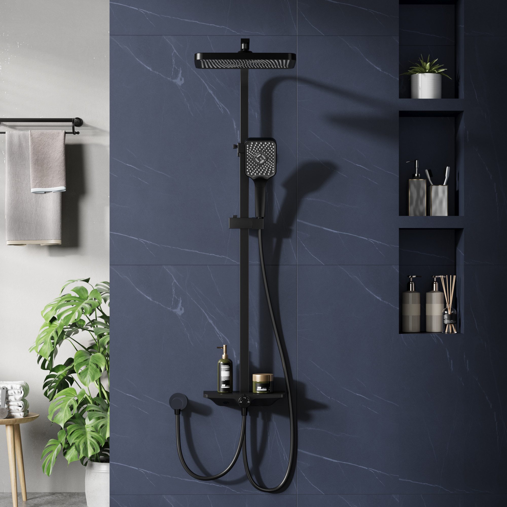 GarveeMore Brausegarnitur Duschsystem, Regendusche mit Umsteller, günstig online kaufen