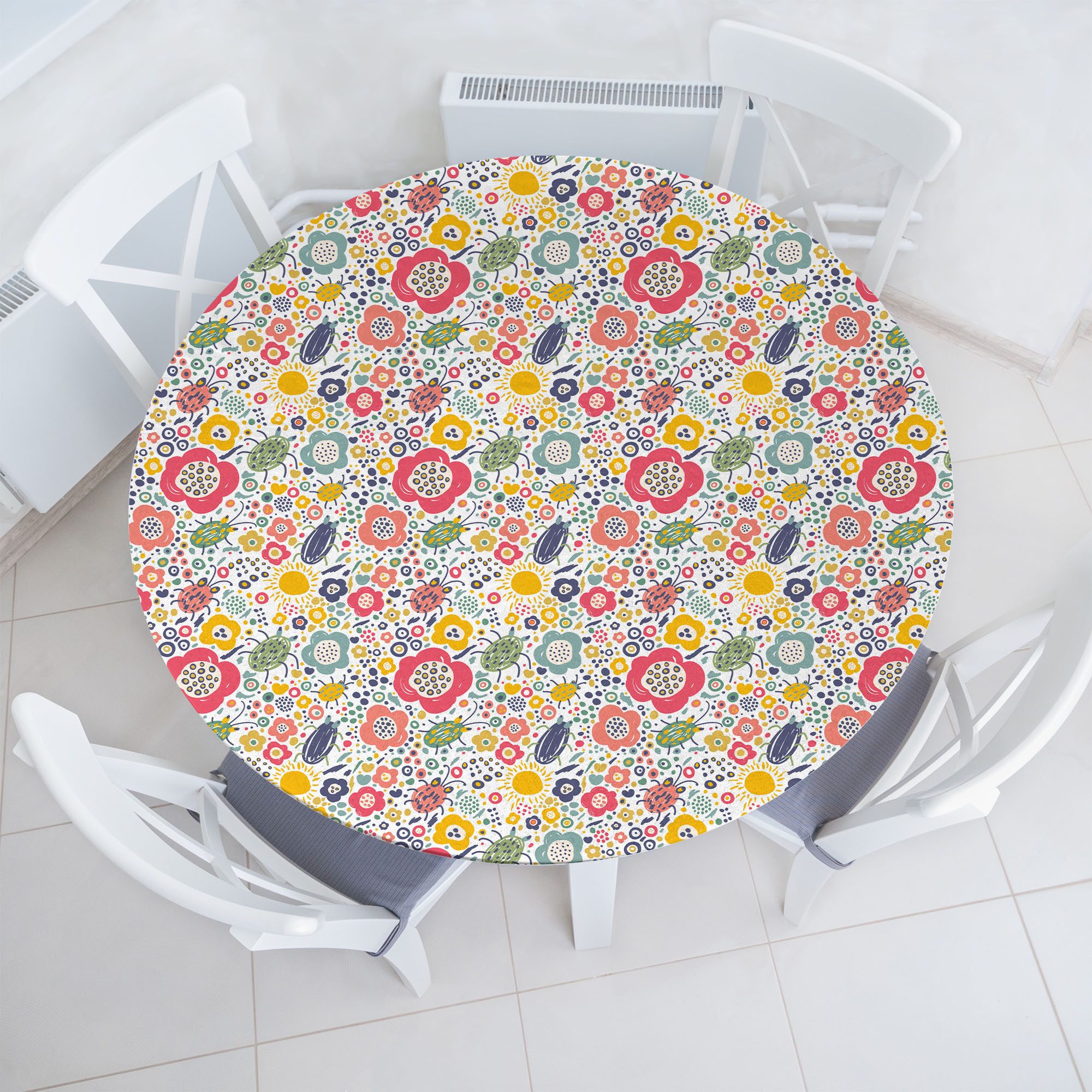 Tischdecke Rundum-elastische Stofftischdecke