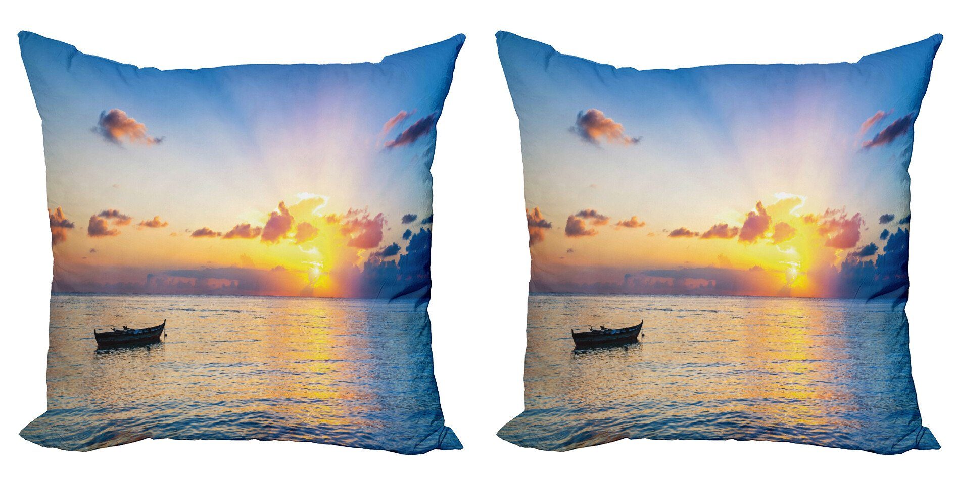 Kissenbezüge Modern Accent Doppelseitiger Digitaldruck, Abakuhaus (2 Stück), Ozean Rising Sun Sea Malediven