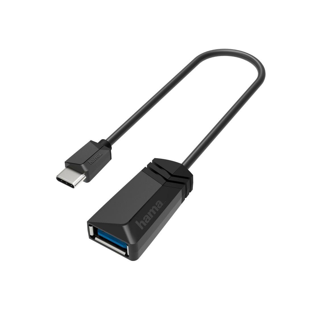 Hama USB OTG Adapter, USB-C Stecker, USB-Buchse 3.2 Generation 1,5 Gbit/s USB-Adapter USB-C zu USB Typ A, 10 cm
