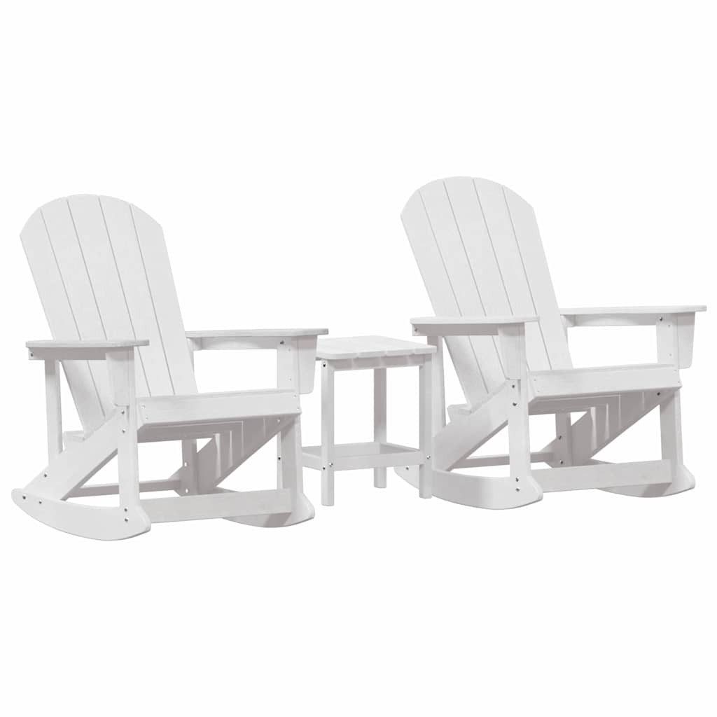 vidaXL Gartenlounge-Set Garten Lounge Set Weiß HDPE, (3-tlg)