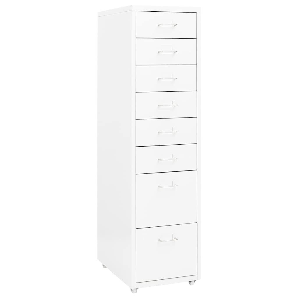 vidaXL Aktenschrank vidaXL Aktenschrank mit Rollen Weiß 28x41x109 cm Metall