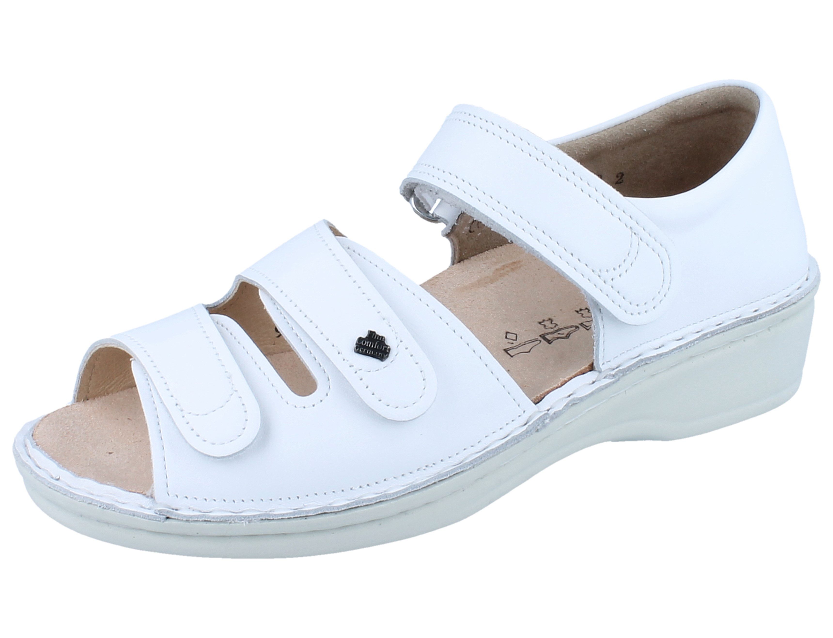 Finn Comfort FINN COMFORT Usedom Damen Sandale weiss Glattleder - Größe: 38 Sandale Wechselfußbett