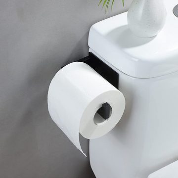 HYTIREBY Toilettenpapierhalter Edelstahl Klopapierhalter (Länge 14 cm Breite 9.5 cm Durchmesser 7.5 cm Höhe 5 cm), Selbstklebend ohne Bohren, für Küche Badzimmer