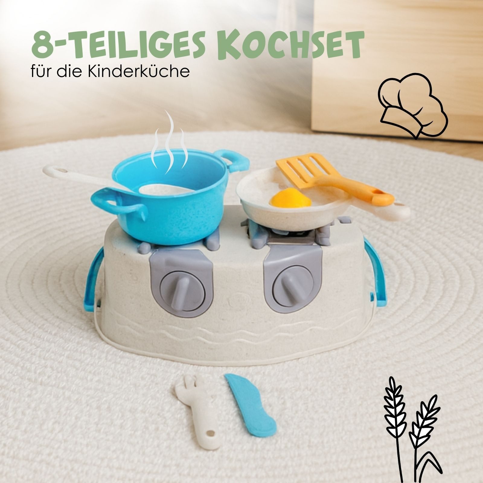 alldoro Spiel-Kochgeschirr Kinderküchen Kochset mit Kinderherd günstig online kaufen