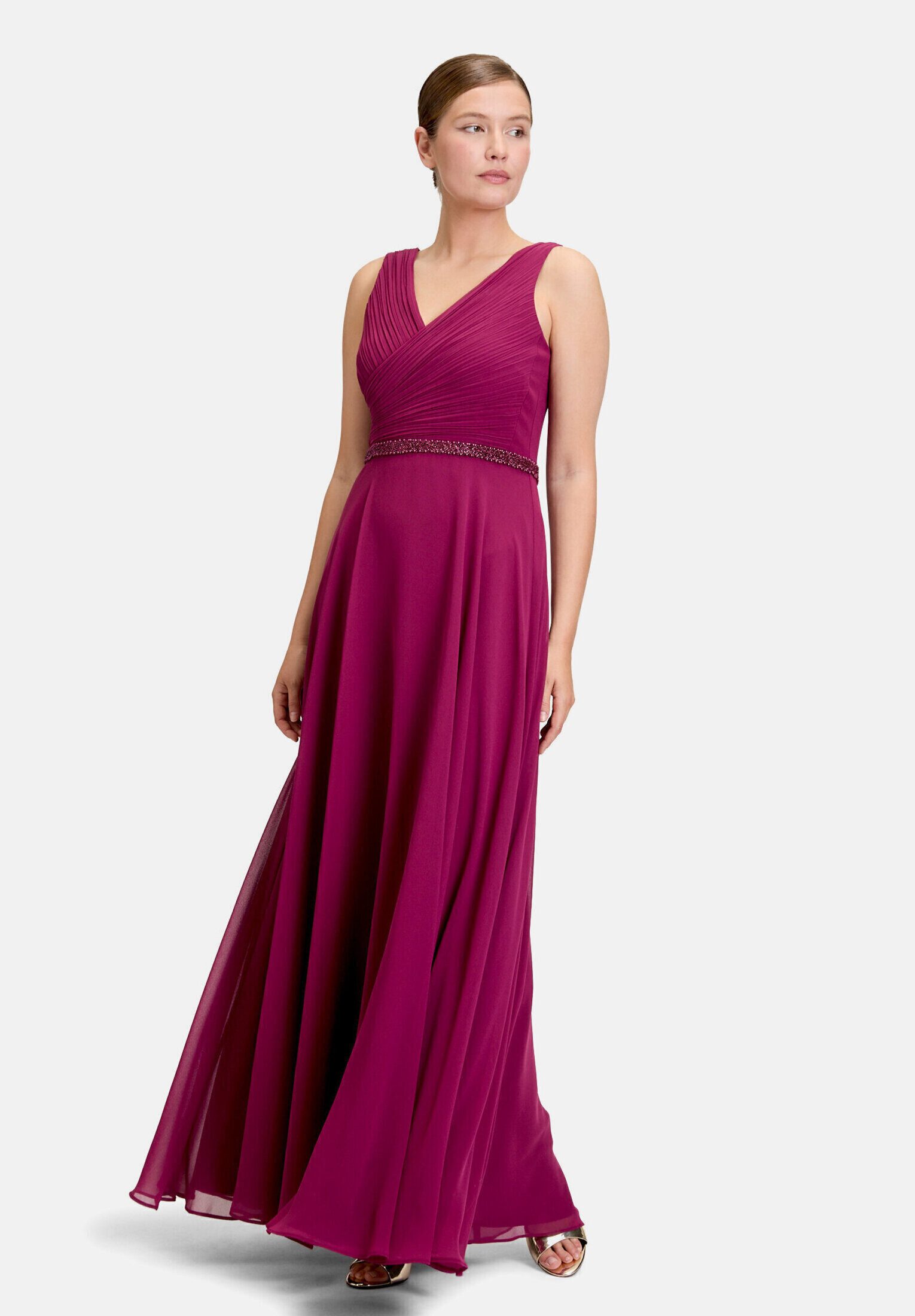 Vera Mont Abendkleid Damen mit Plissee Dekoelemente
