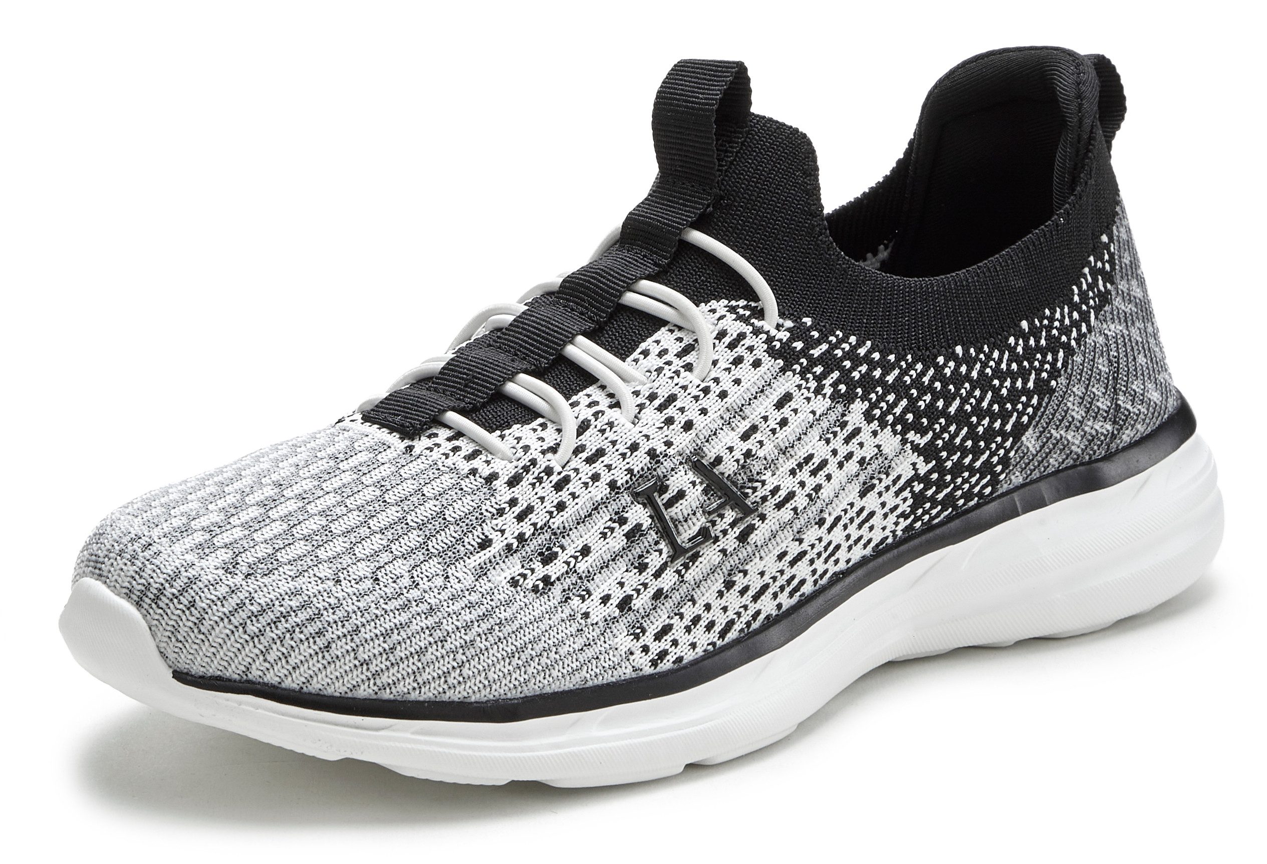 LASCANA Slipper, Halbschuh, Turnschuhe, Slip-On-Sneaker, Sneaker bequem zum Reinschlüpfen mit elastischen Schnürbändern Unisex VEGAN