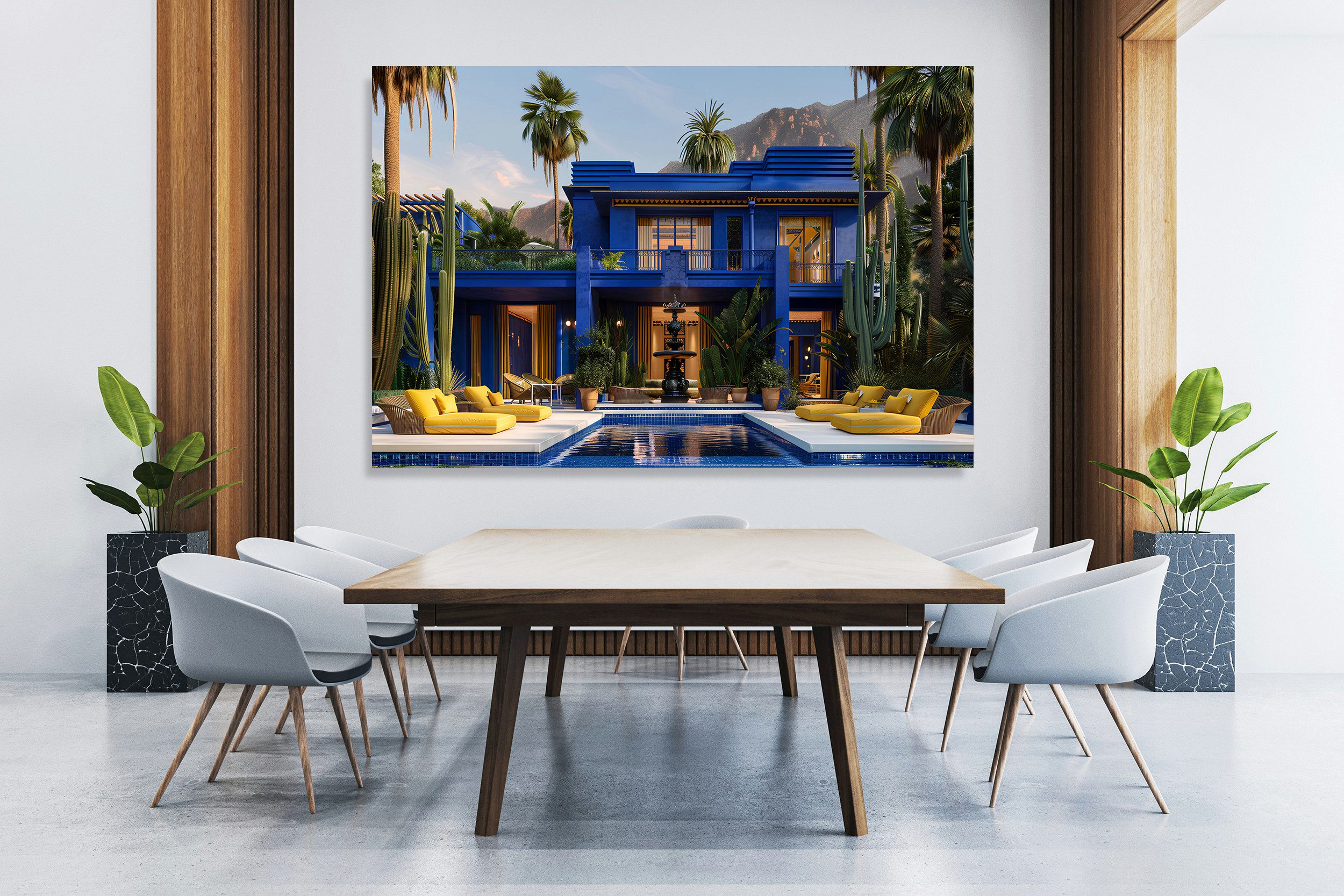 queence XXL-Wandbild Akustikbild Palm Springs USA - Kalifornien, Amerika, Изображения von Amerika, Palmen (1 St), Einfache Akustiklösung ohne Baumaßnahme, Schalldämmung, Paneele