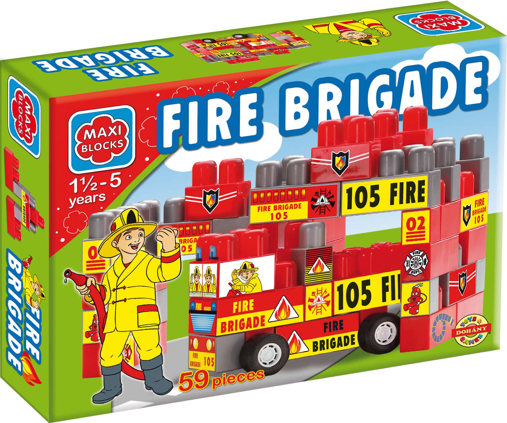Dohany Maxi Bloxx Steckbausteine Bauklötze Feuerwehr Spielbausteine, (59 St)