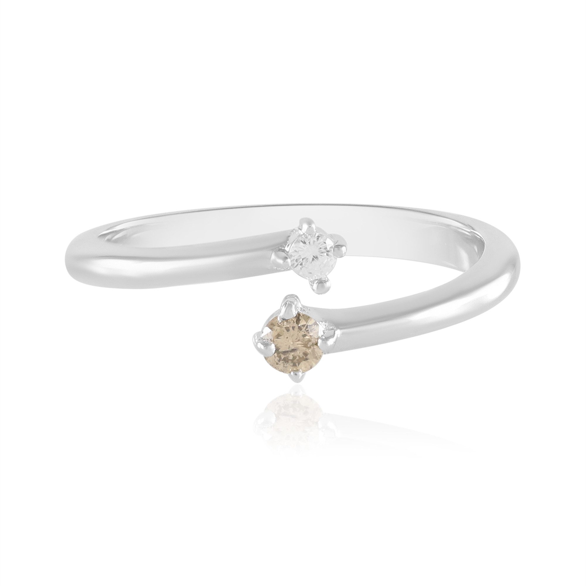 Cavill Diamantring Cavill Damenring aus 925 Silber mit 0,154 ct Champagner Diamant (1-tlg)