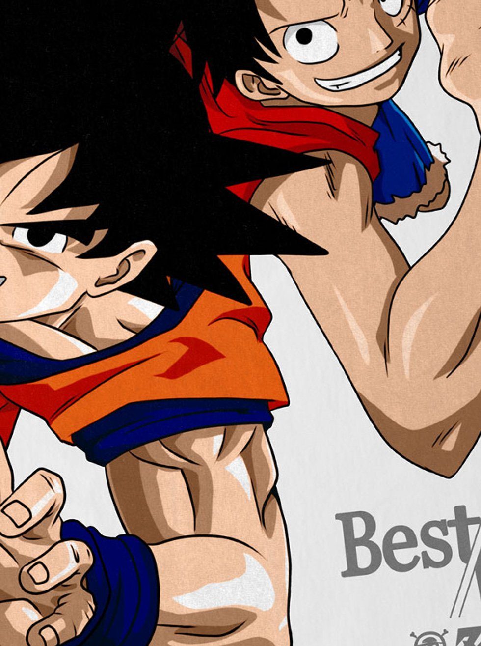 style3 T-Shirt Goku Ruffy - one piece japan anime luffy manga monkey ruffy günstig online kaufen