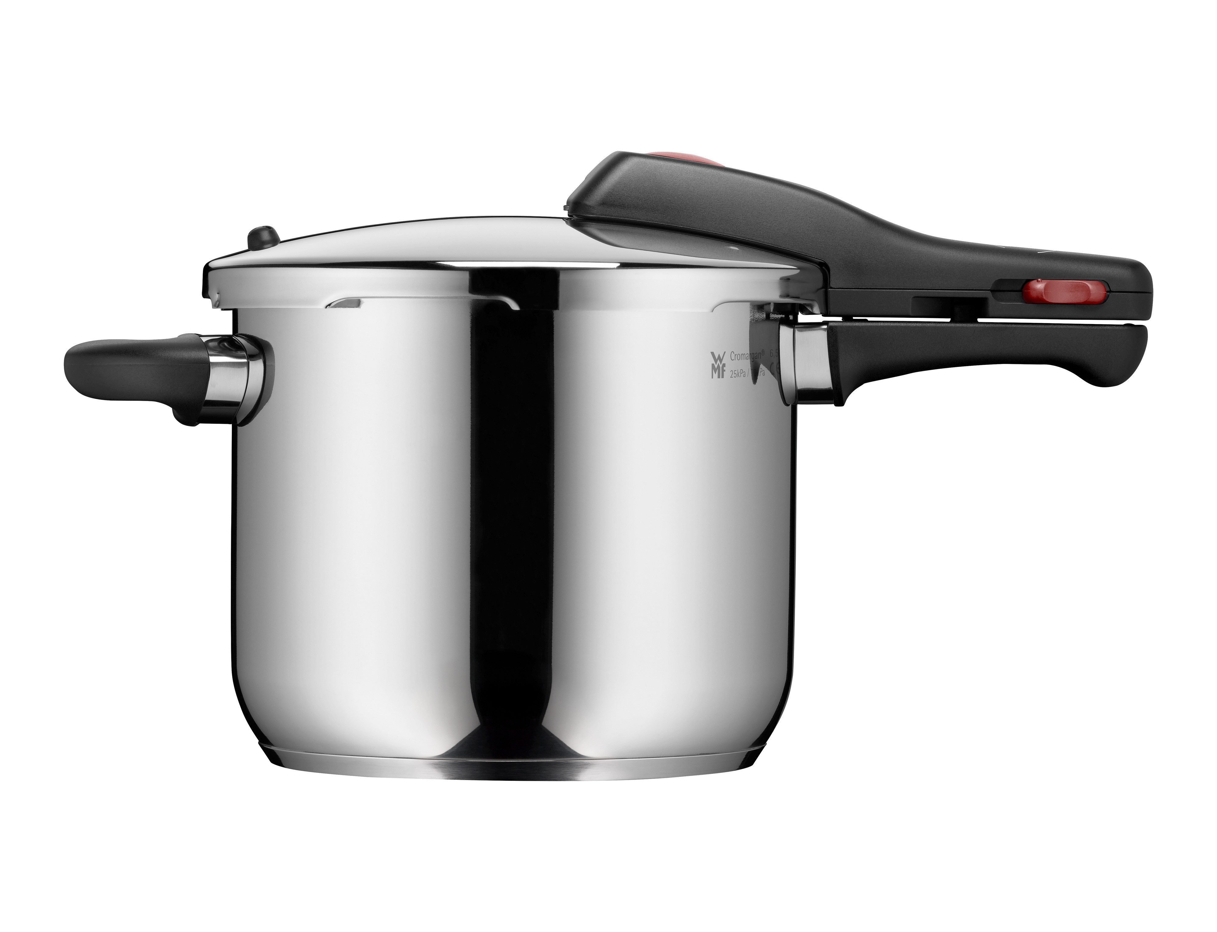 WMF Schnellkochtopf Perfect Element, Fassungsvermögen 6,5 Liter, Cromargan® Edelstahl Rostfrei 18/10 (2-tlg), Sicherheitssystem, TransTherm-Allherdboden, Flammschutz, Induktion