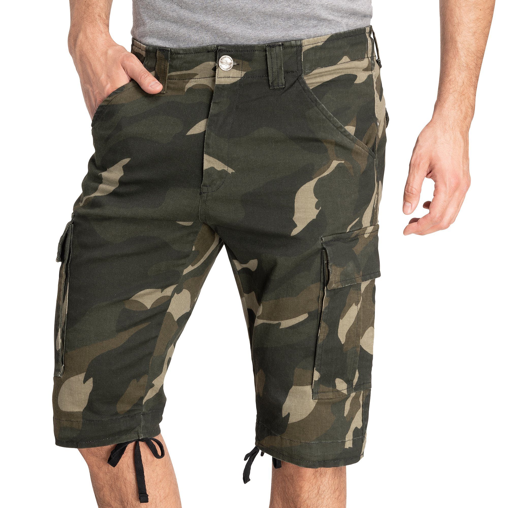 Herren Cargo Shorts Bermuda Vintage Camo Kurze Hosen Cargohose Sporthose Pants