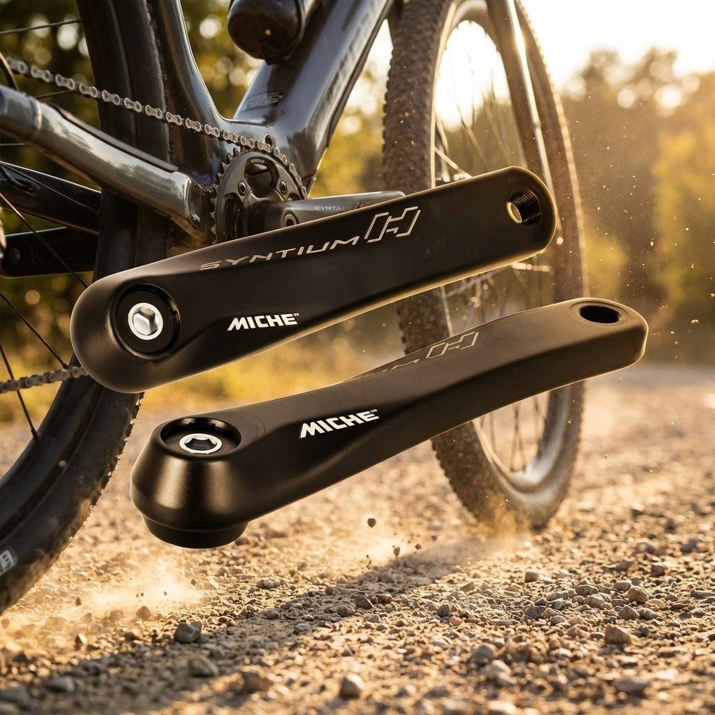 Miche Fahrradkurbel Miche Syntium H ISIS Kurbel-Set 165 mm E-Bike - Geschmiedet & ultralei