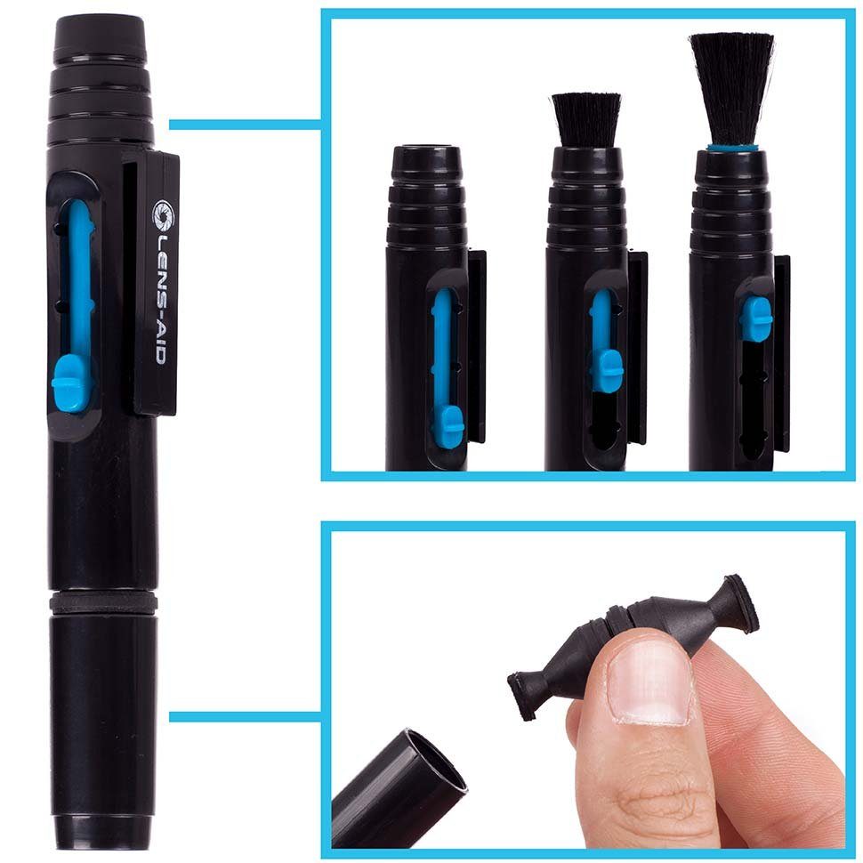 tlg) Kamerazubehör-Set Lens-Aid (2 + Mikrofasertücher), 2er-Reinigungsset 5x (Reinigungsstift