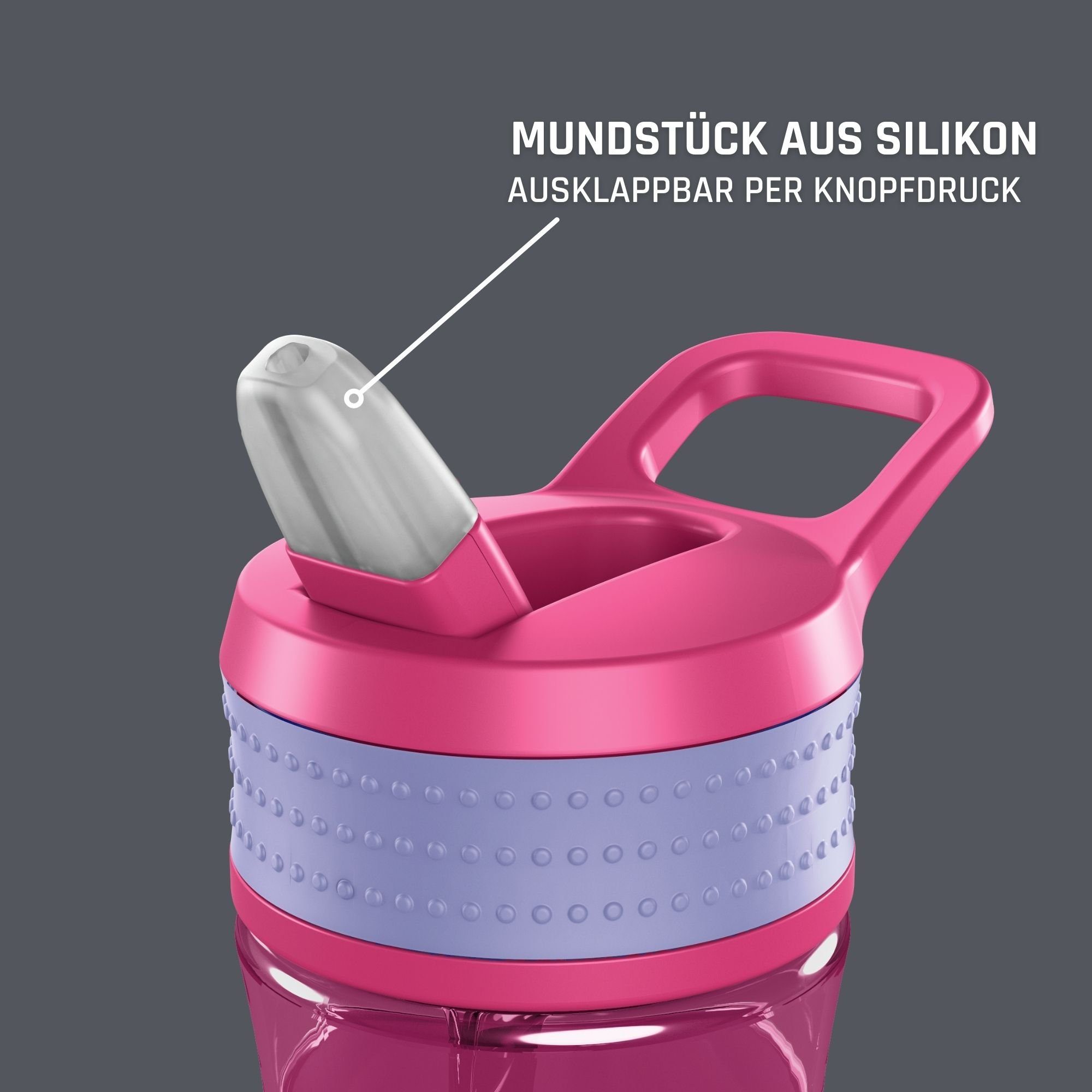 und Ein-Hand Bedienung, Trinkflasche boddels Kinder, Lavendelblau Geschmacks- Auslaufsicher, geruchsneutral EEN Pink / für 400ml