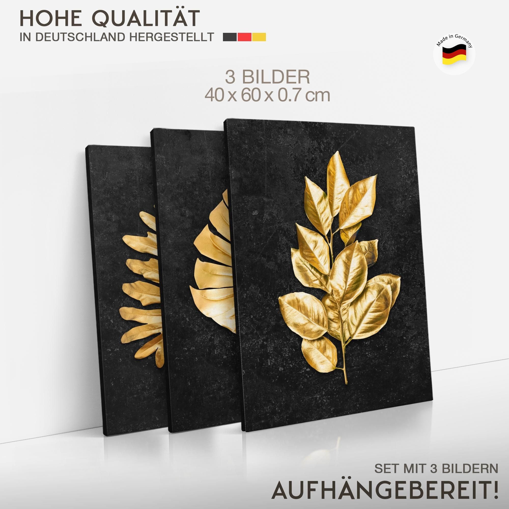 Novart Wandbild Bilder ene Blätter AUFHÄNGFERTIG Schlafzimmer Flur Deko N0332, 40 x 60 cm - 3 Bilder – Bild 4 von 5