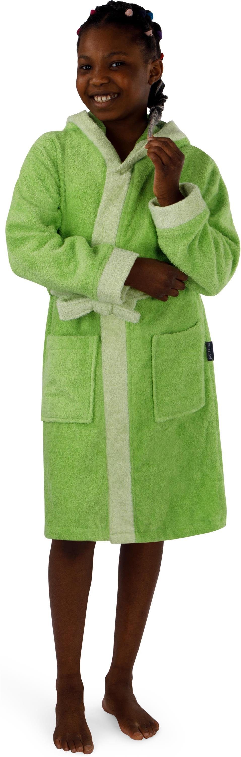 normani Kinderbademantel Kinder Bademantel aus Bio-Baumwolle Elounda, Bio-Baumwolle, Kapuze, Bindegürtel, Kinderbademantel aus weichem und schadtsofffreiem Mate – Bild 4 von 5