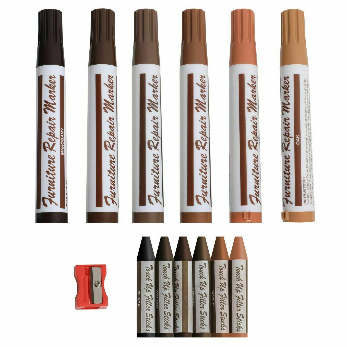 VABIONO Retuschierstift Möbelmarker Möbelreparatur Kratzerstift Holzmarker für Holz & Möbel, (Kratzerentferner, 13-tlg., Schützen Sie Ihre wertvollen Holzmöbel), kostenloser Versand
