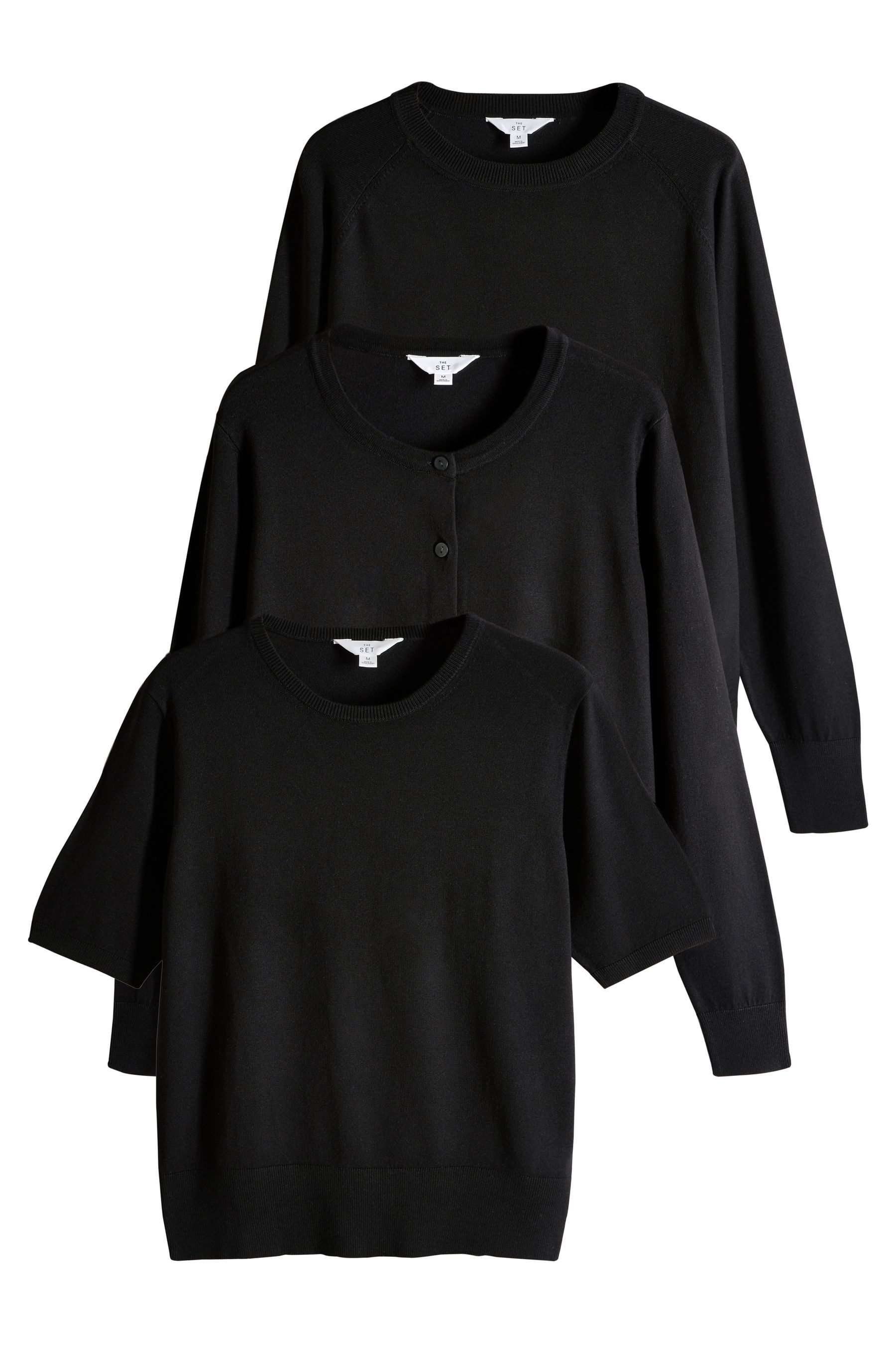 The Set T-Shirt The Set Essentials Pulli, Strickjacke und T-Shirt (3-tlg) günstig online kaufen