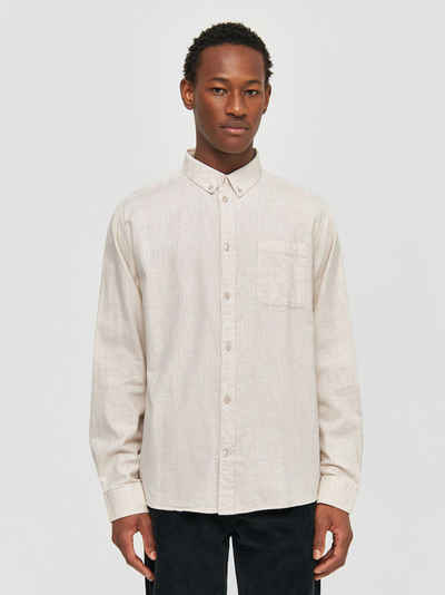 KnowledgeCotton Apparel Langarmhemd Regular Fit Melangé Flannel Shirt