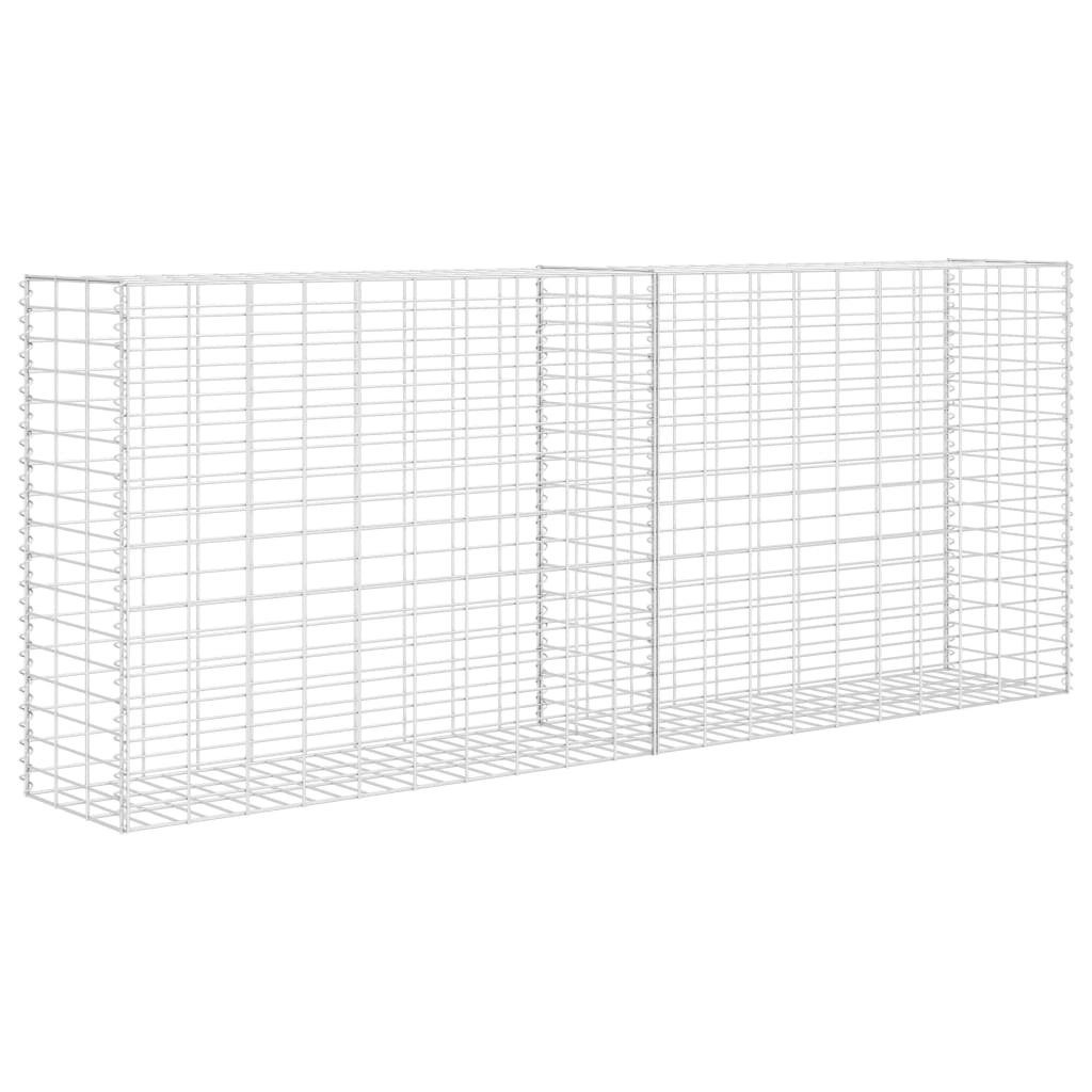 vidaXL Gartenzaun Gabione Verzinkter Stahl 85x30x200 cm