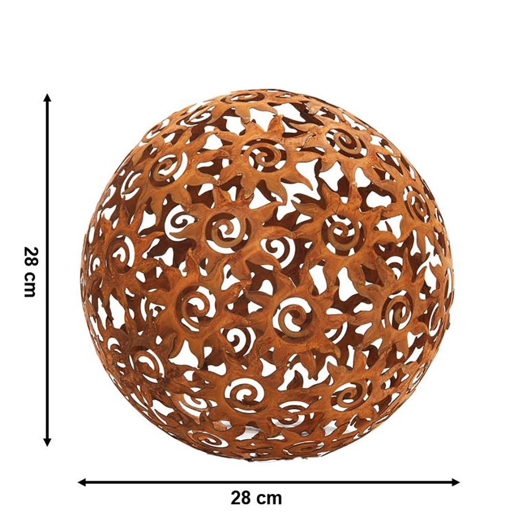 Kobolo Gartenfigur Gartenkugel KULA Rostoptik - Durchmesser 28 cm, (Metall) günstig online kaufen