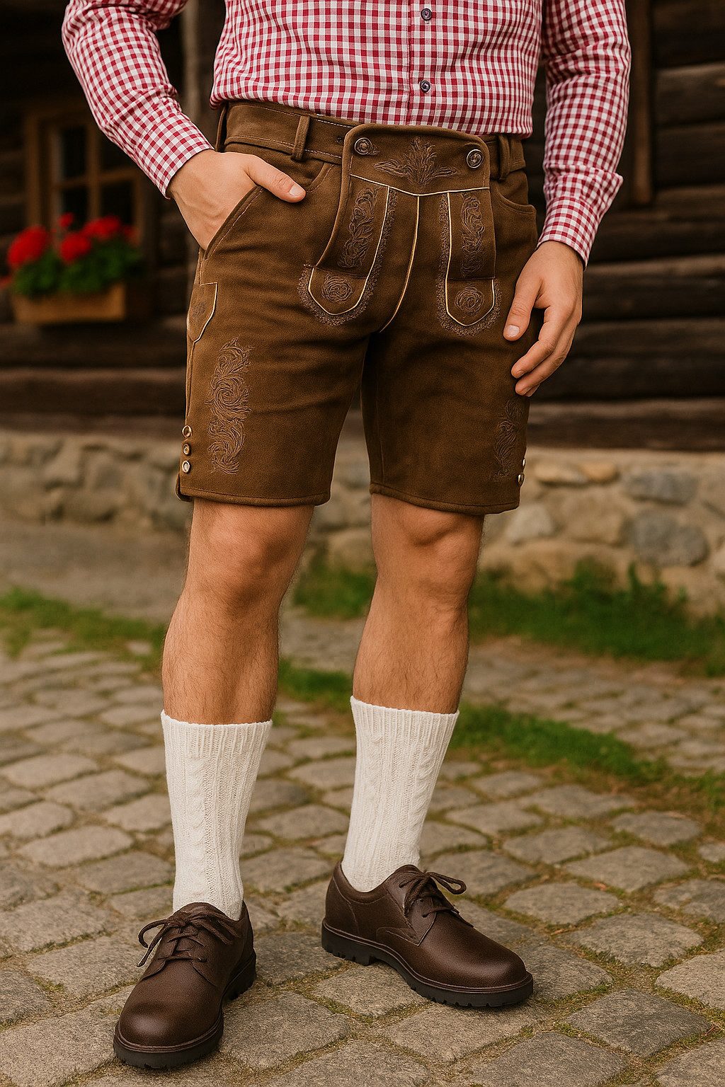 La Chasse® Wandersocken Merino-Trachtensocken für Lederhosen mit Zopfmuster von Oefele Jagd