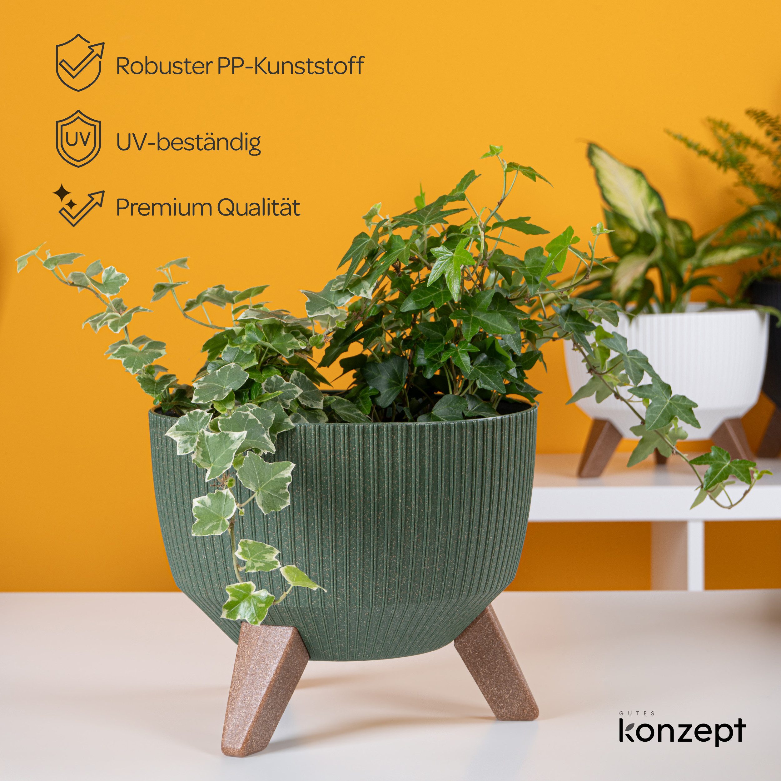 KONZEPT Blumentopf Pflanzschale 24/29cm Blumentopf mit Füßen, mit Wasserabf günstig online kaufen