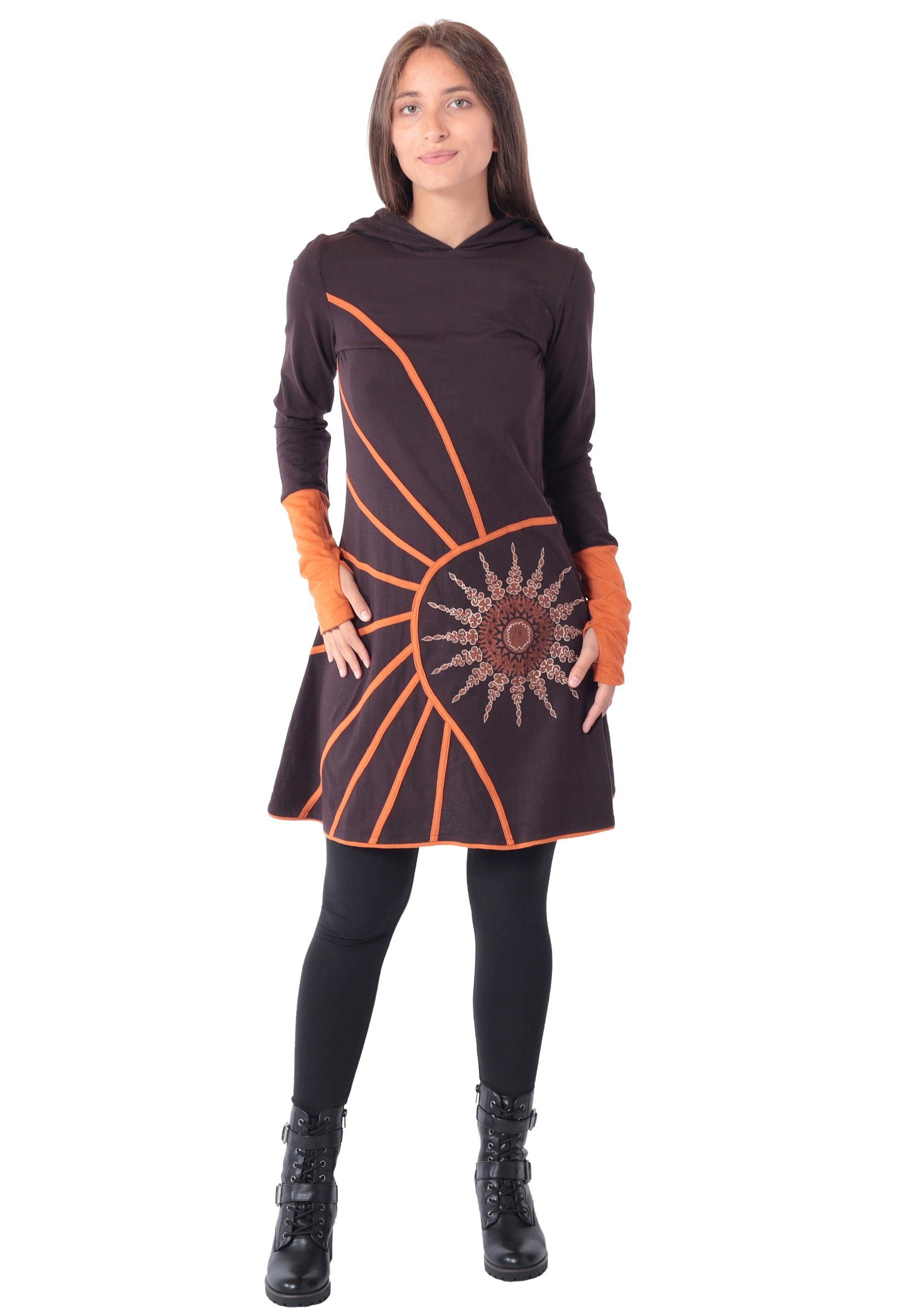 PUREWONDER Sweatkleid Alternatives Kapuzenkleid aus Baumwolle, Goa Kleid Nr günstig online kaufen