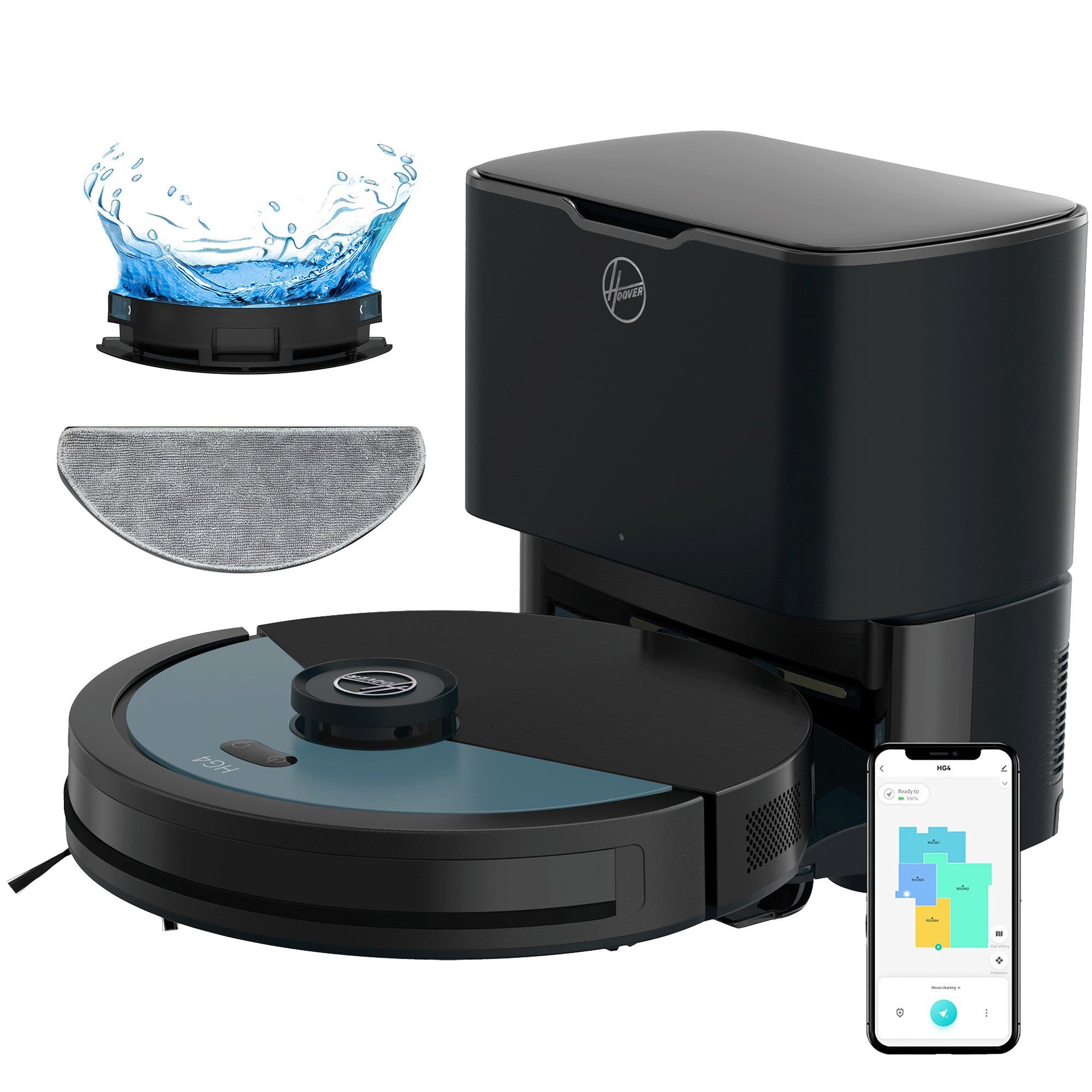 Nass-Trocken-Saugroboter Hoover HG4 Saugroboter mit Wischfunktion & Absaugstation [HG450HP]